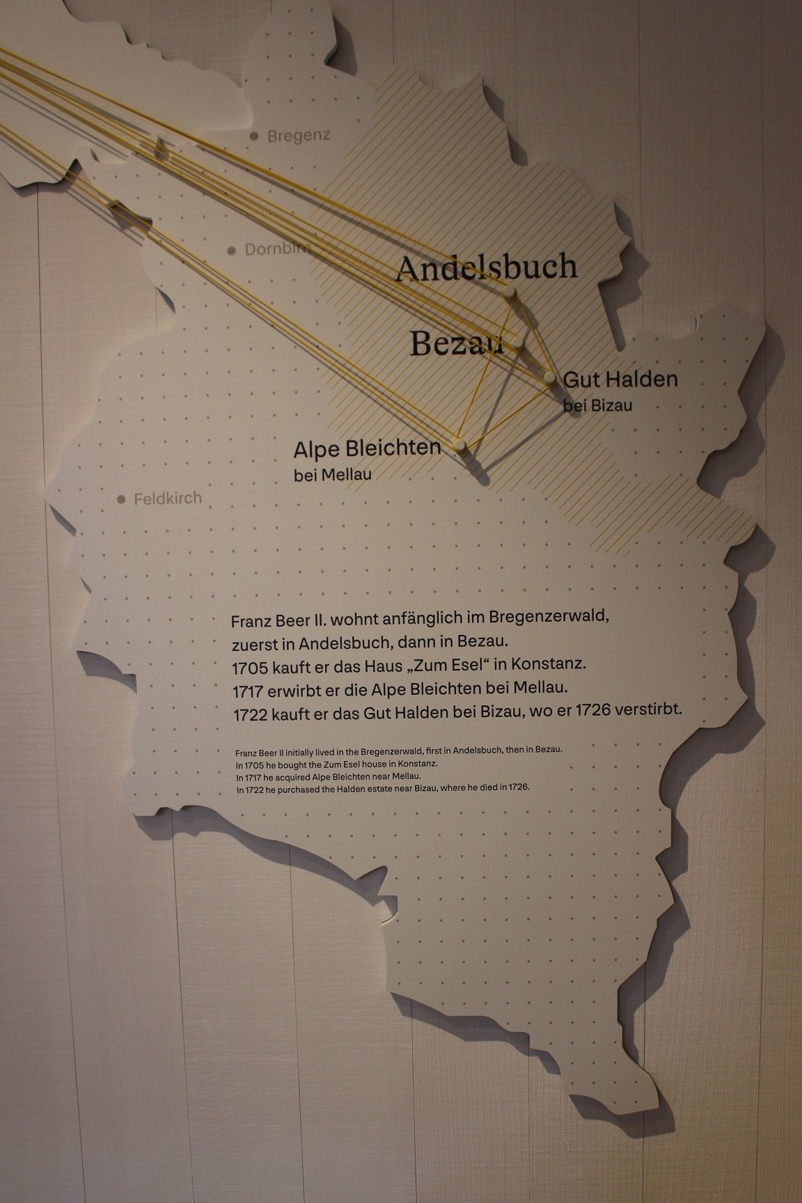 Franz Beer ist ein echter „Wälder“: geboren in Au, lange gelebt in Bezau und Andelsbuch, geadelt als Edler von Bleichten (Mellau), verstorben in Bizau, beerdigt in Bezau.