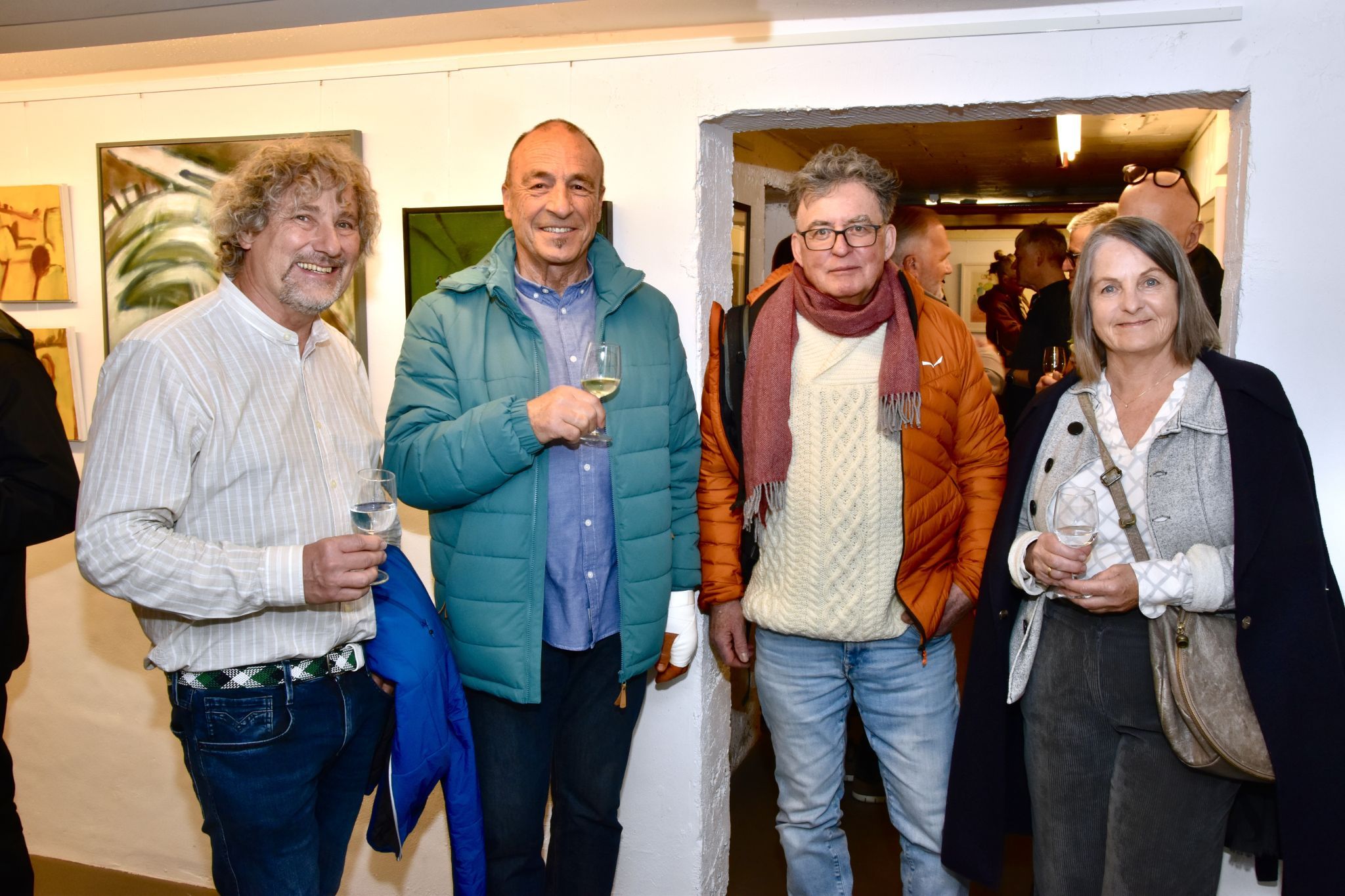 Rainer Schallert, Andreas Gaßner, Harald Märk und Gerda Tschofen anlässlich der Vernissage 