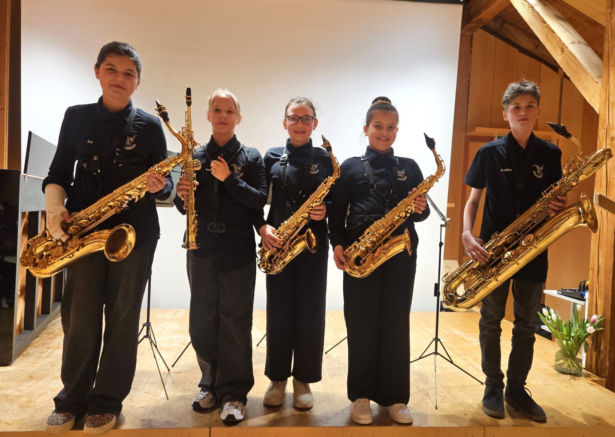 Ticket nach Eisenstadt gelöst: „Saxerando“, Landessieger in der Kategorie Holzblasinstrumente.