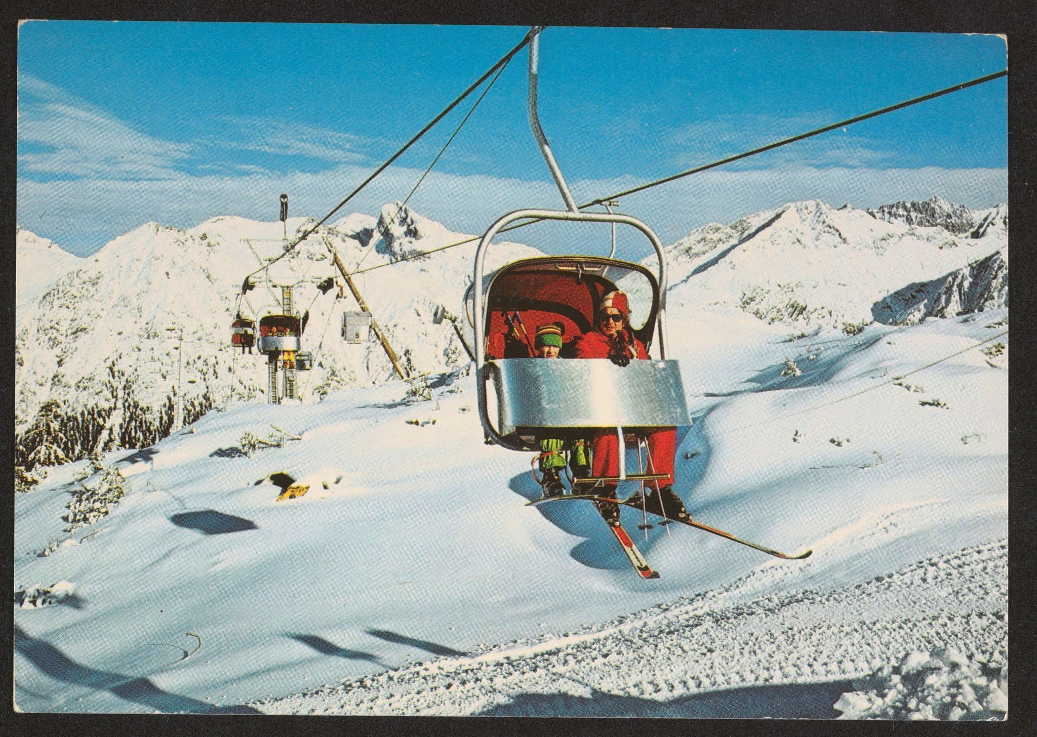 Postkarte aus den Anfangsjahren der Sonnenkopfbahn (Sammlung Museumsverein Klostertal)