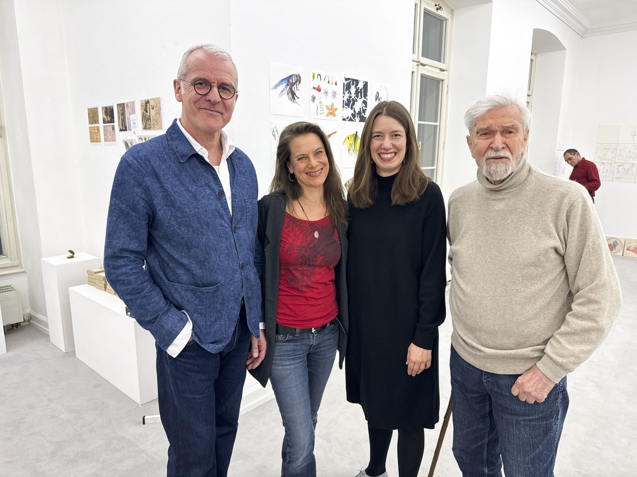 Wolfgang Bender, Birgit Pleschberger, Präs. Sarah Kirsch und Viktor Platonow bei der Eröffnung