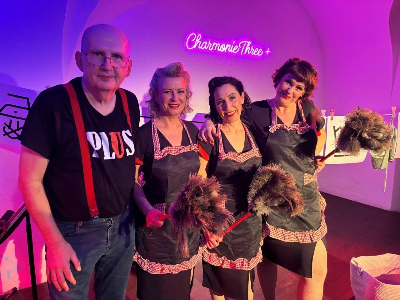 Alfred Dünser, Birgit Vogelsberger, Ricki Graf, Manuela Lins-Schubert präsentierten ihre Premiere im Saumarkt. MARGIT HINTERHOLZER