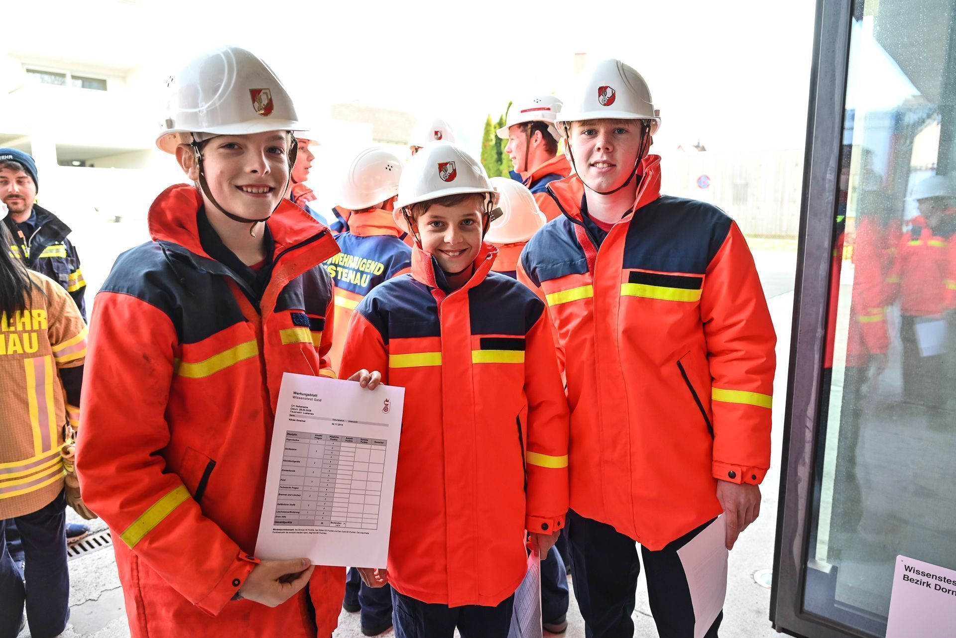 Niklas, Leon und Finn von der Feuerwehr Lustenau waren gut für den Wissenstest vorbereitet.