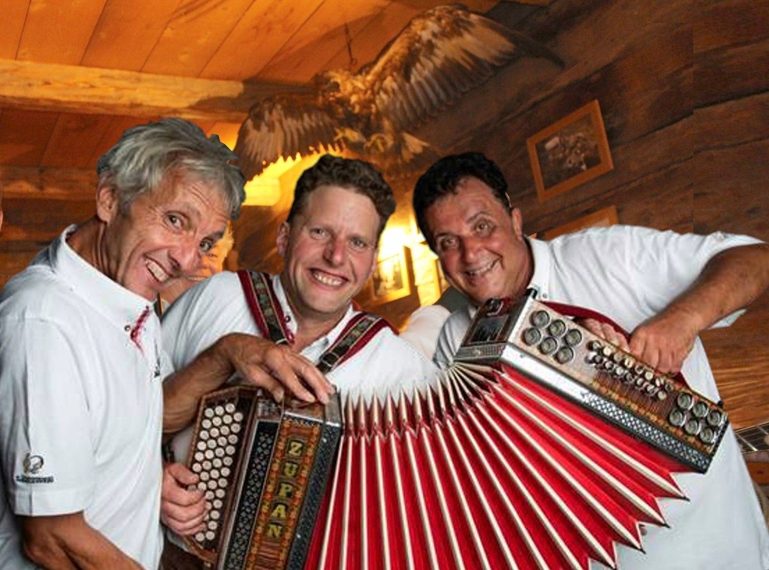 Gäste bei Albert Hager in Nazes Hus waren u. a. Mario, Klaus und Günter im Alberschwender Trio Wälderschwung.