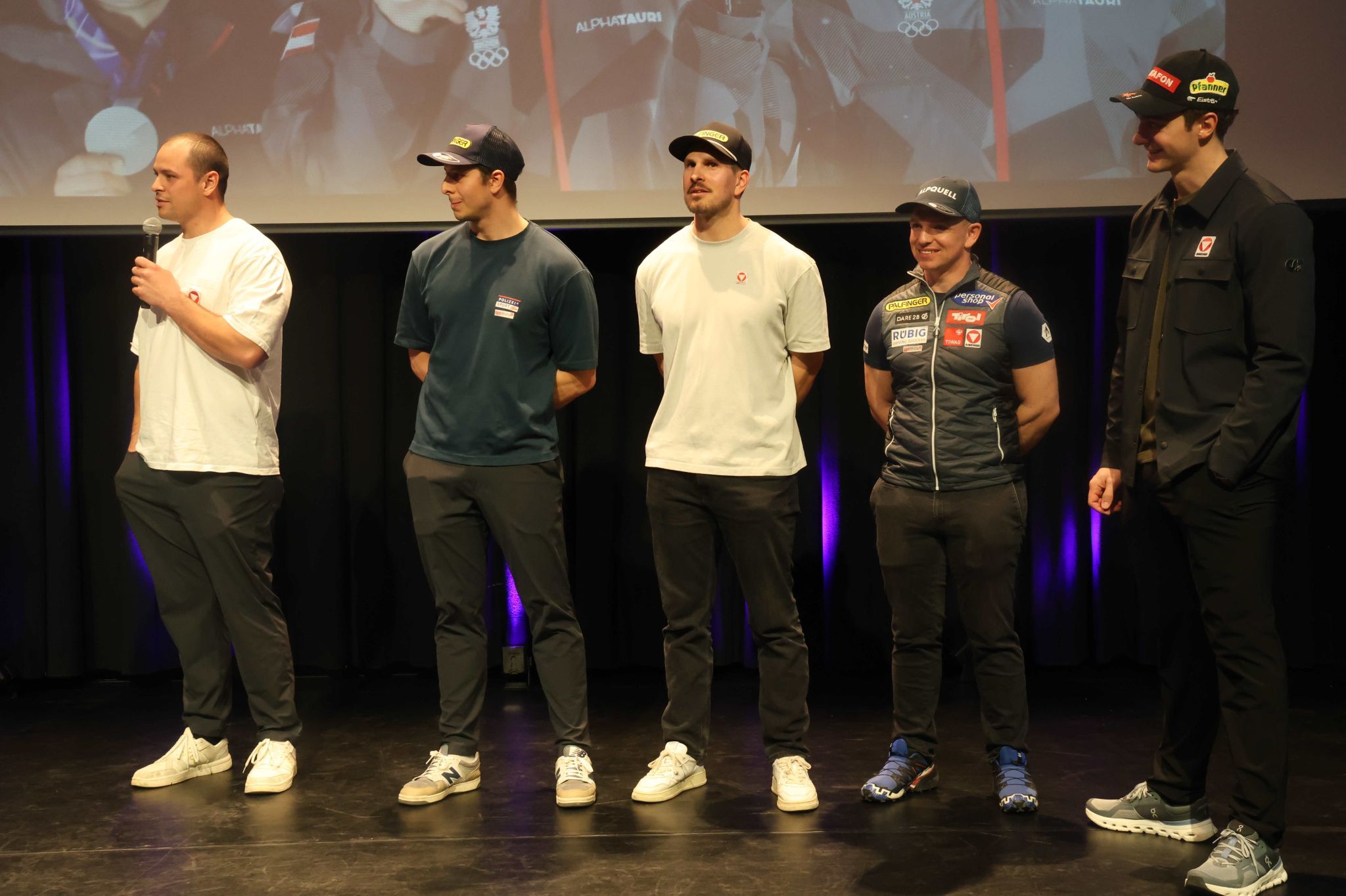 Jonas und Yannik Müller, Thomas Steu, Wolfgang Kindl und Alessandro Hämmerle. 