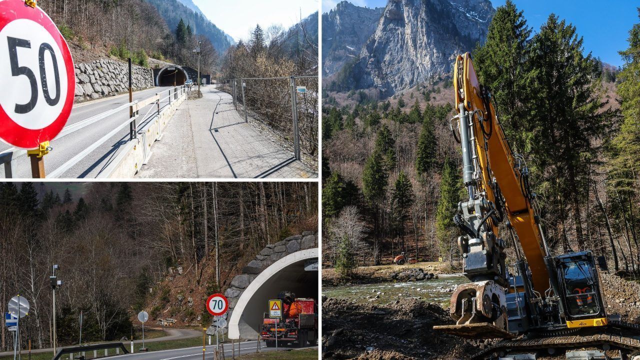 Ersatzradweg zwischen Schnepfau und Au kommt in Fahrt: Bau der neuen Brücke hat begonnen
