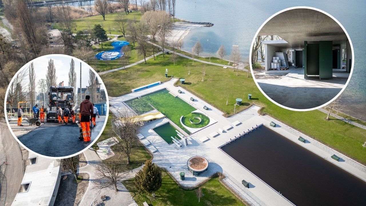 Die „Schlange“ füllt sich mit Leben: Bregenzer Strandbad vor der Fertigstellung