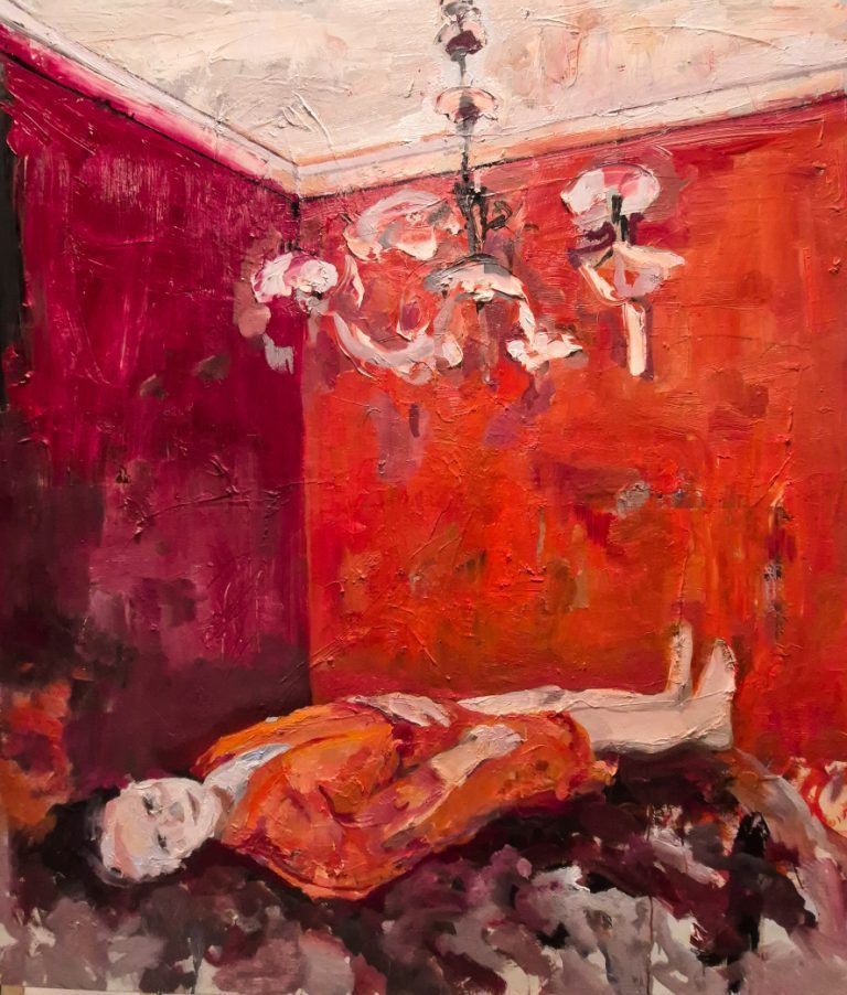 Mila Veljac'a - Roter Innenraum, Öl auf Leinwand, 2025, 100x120 cm.jpg