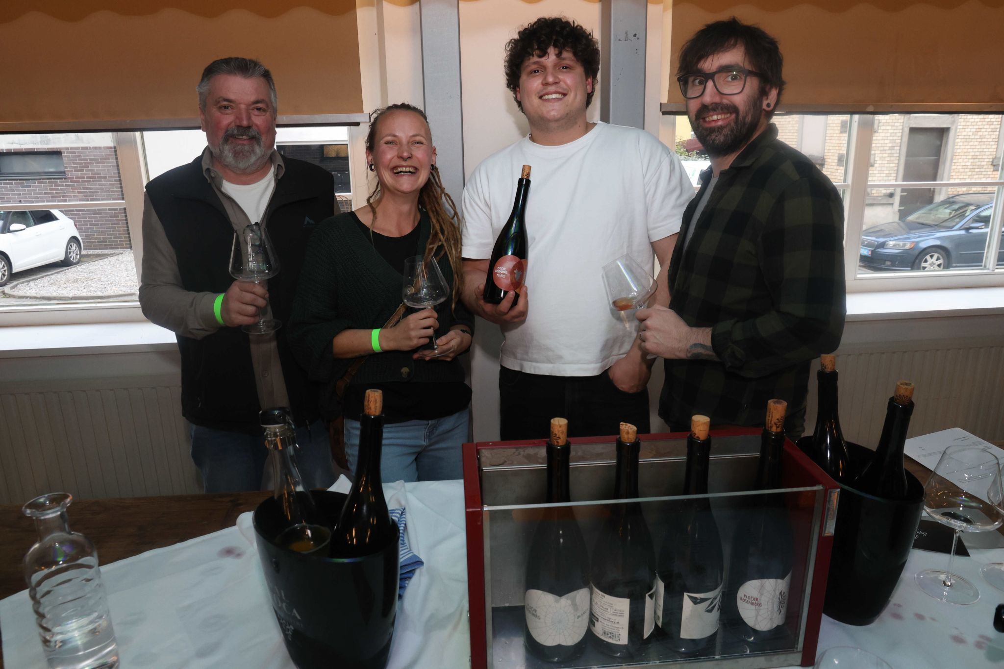 Richard, Stefanie und Mark Burtscher sowie Markus Walawer aus St. Gerold.