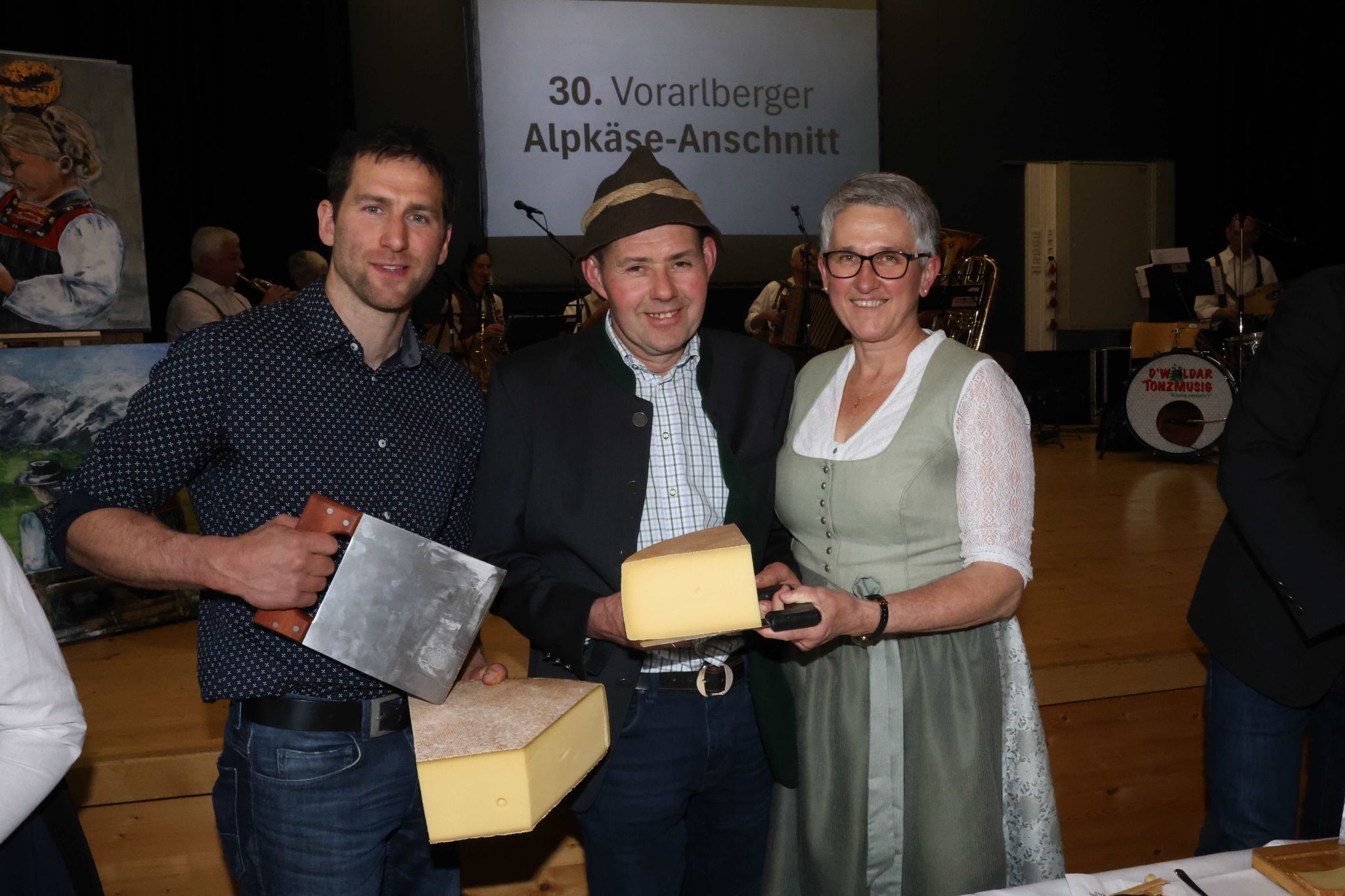 Älpler Bernhard Bär, Luis und Anna Meusburger.