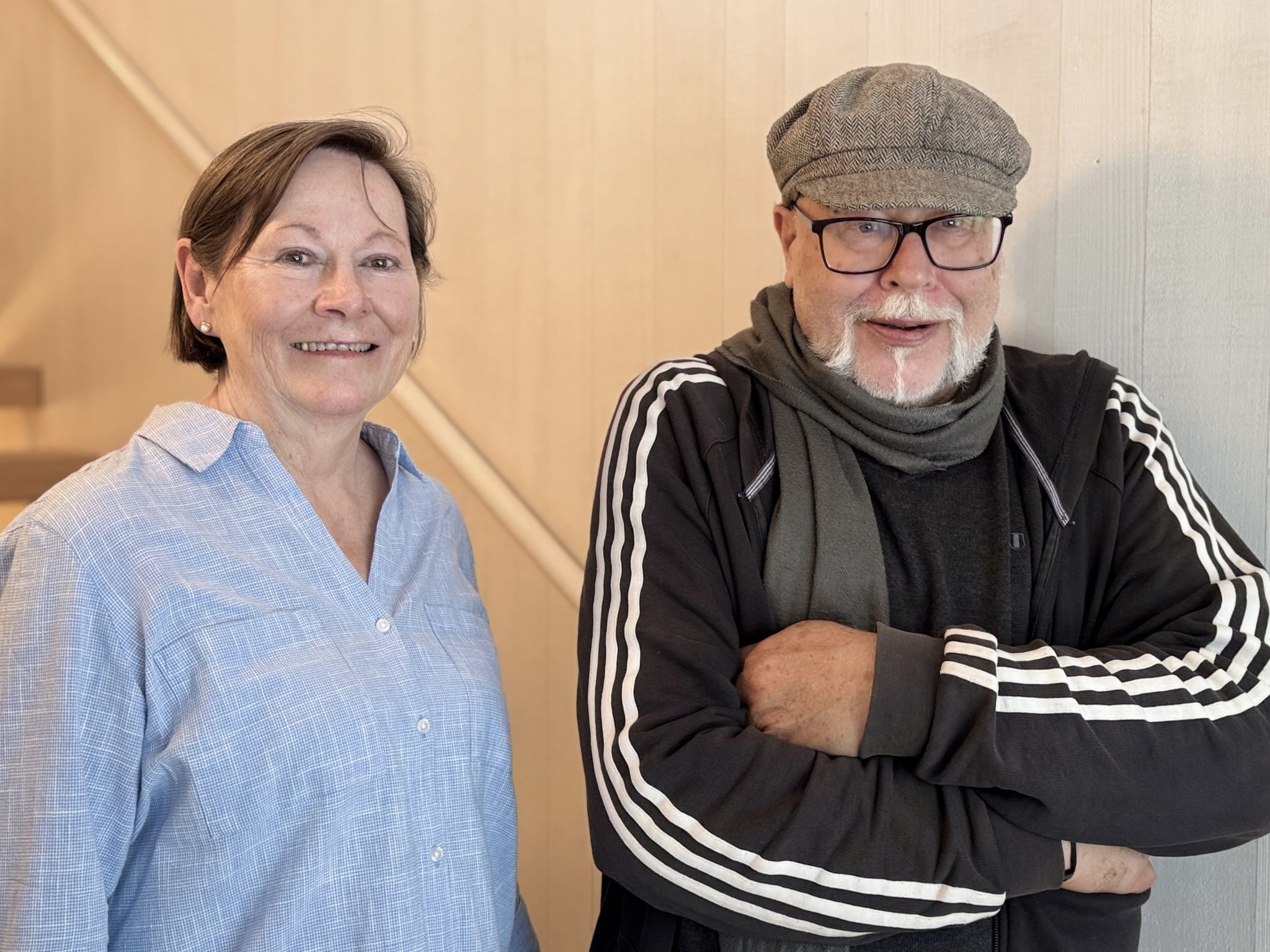 Die ehemalige Nationalratsabgeordnete Anna Franz mit Burkhard Wüstner (Felder Museum Schoppernau).