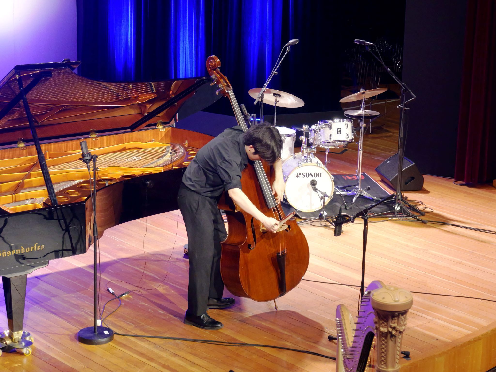 Kontrabassist Siheon Ryu überzeugte mit rasanter virtuoser Darbietung.
