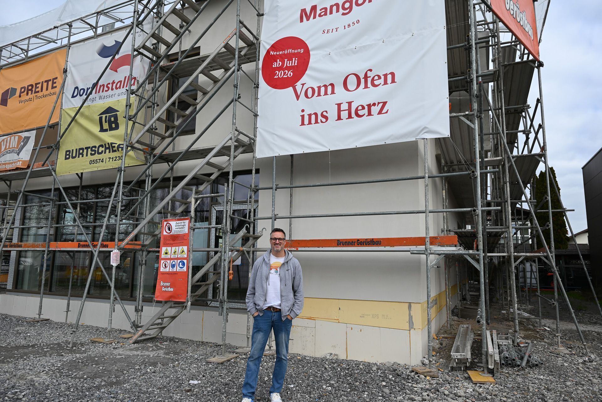 Bauherr Manuel Hämmerle weiß, wie notwendig in diesem Bereich von Lustenau ein Bäcker dieses Formates ist. 