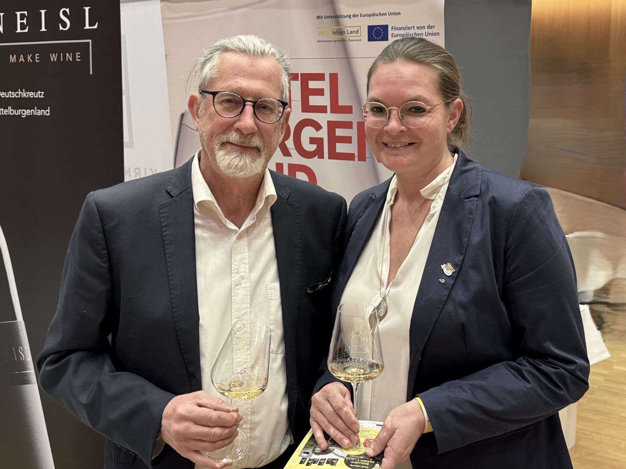 VSOV-Präsident Peter Stöger mit Gattin Nadja Newertal.