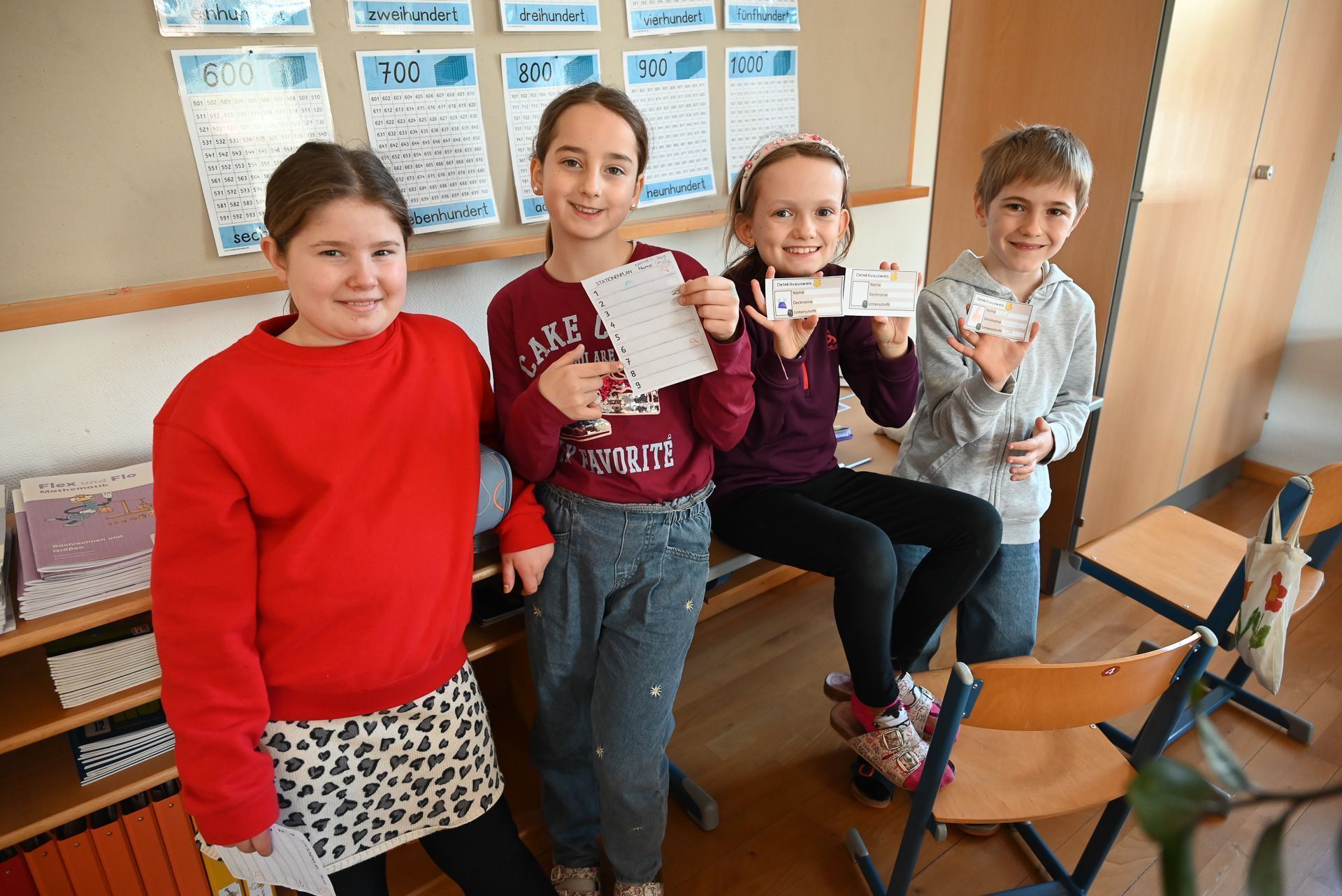 Die Drittklässler freuten sich über das spannende Detektivthema, das sie behandeln durften.