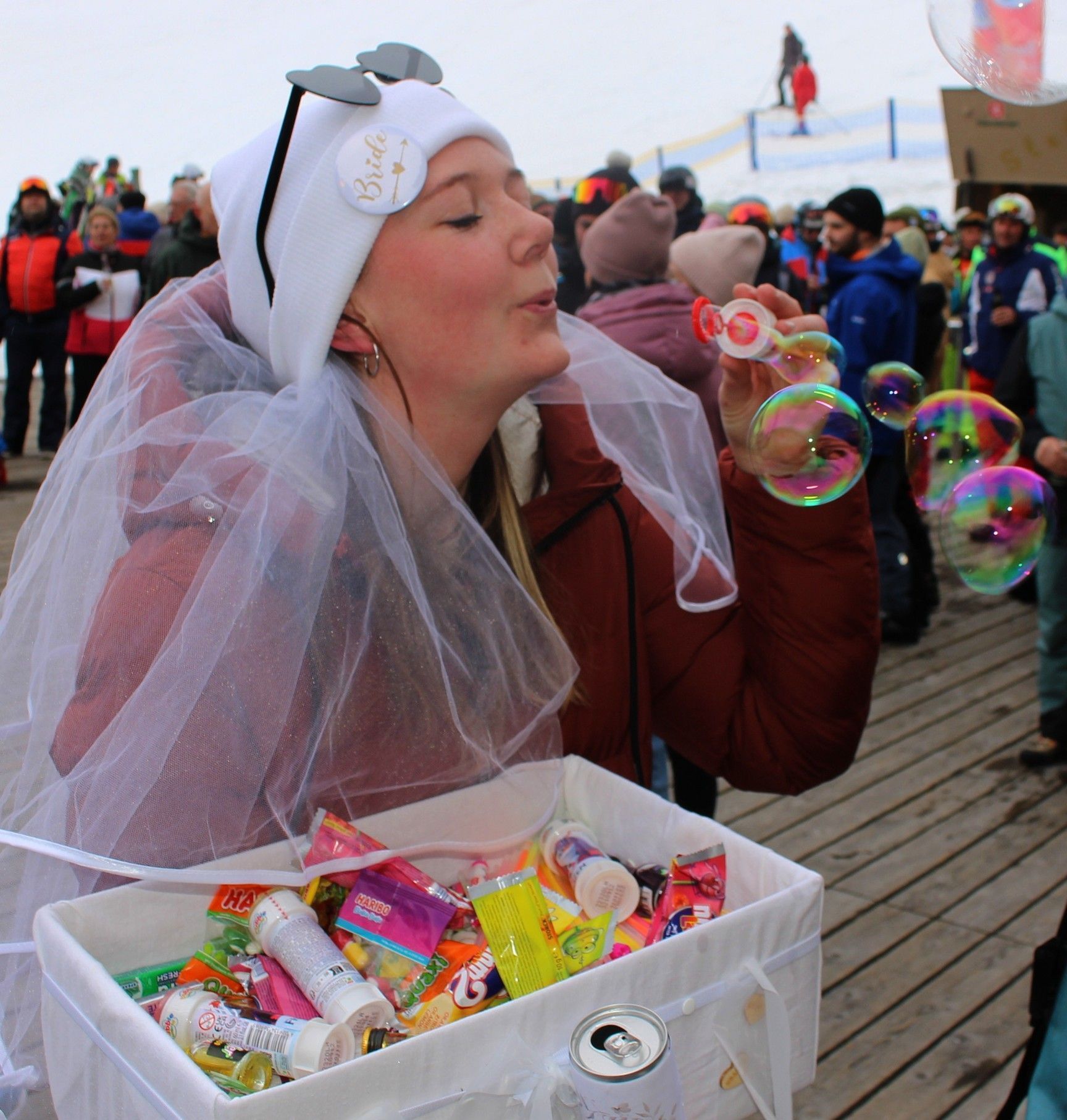 Schillernde Seifenblasen.