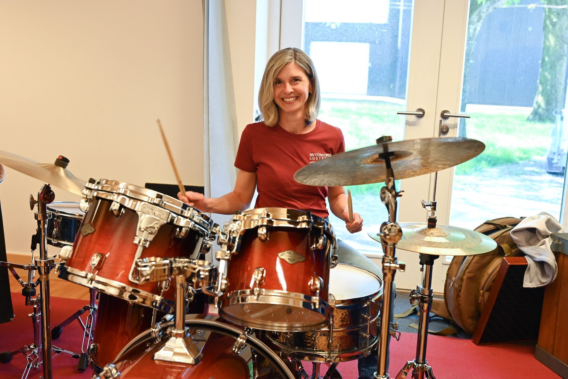 Verena Schmidt (41) ist Schlagzeugerin und spielt schon seit ihrer Kindheit beim Musikverein Concordia mit.