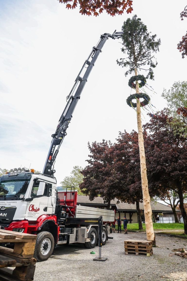 Eine Fichte, ein Dorf, ein Fest: Kraftakt für den Maibaum