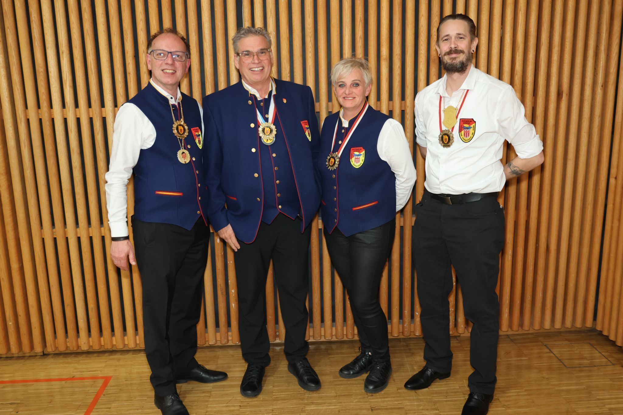 Die VVF-Funktionäre Gernot Reumüller, Helmut Salzgeber, Tanja Dietrich und Sebastian King