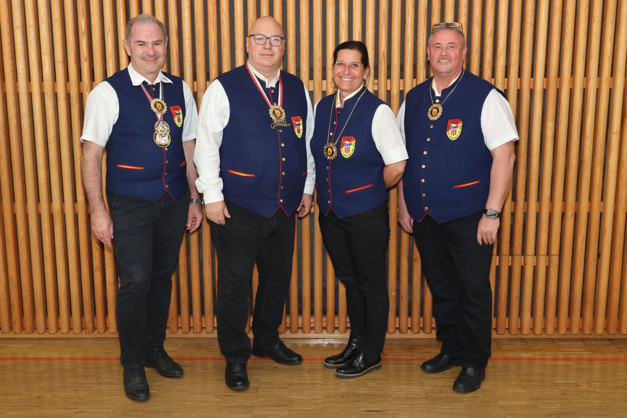 Pose der Landeselferräte: Thomas Kertel (Bez. Dornbirn), Richard Witting (Bez. Bludenz), Cornelia Spiß (Bez. Feldkirch) und Günter Dietrich (Bez. Bregenz)