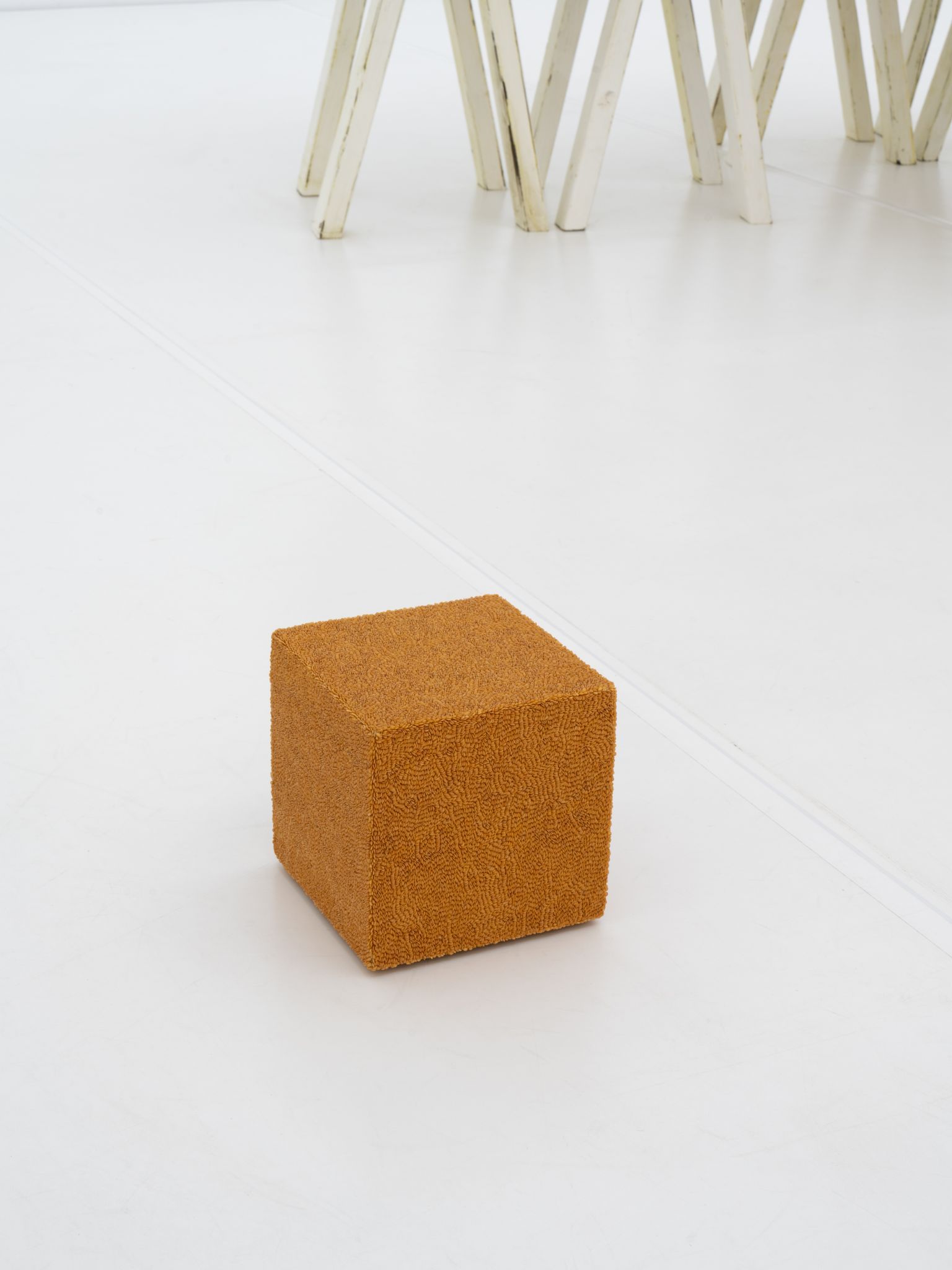 Mari Iwamoto zeigt im Kunstraum Remise auch einen Würfel, dessen Grundmaterial rein aus Paprikasamen besteht.