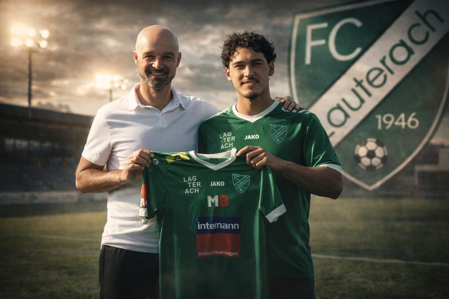 Ömer Efe Tas mit Sportchef Zlatko Jurcevic. 