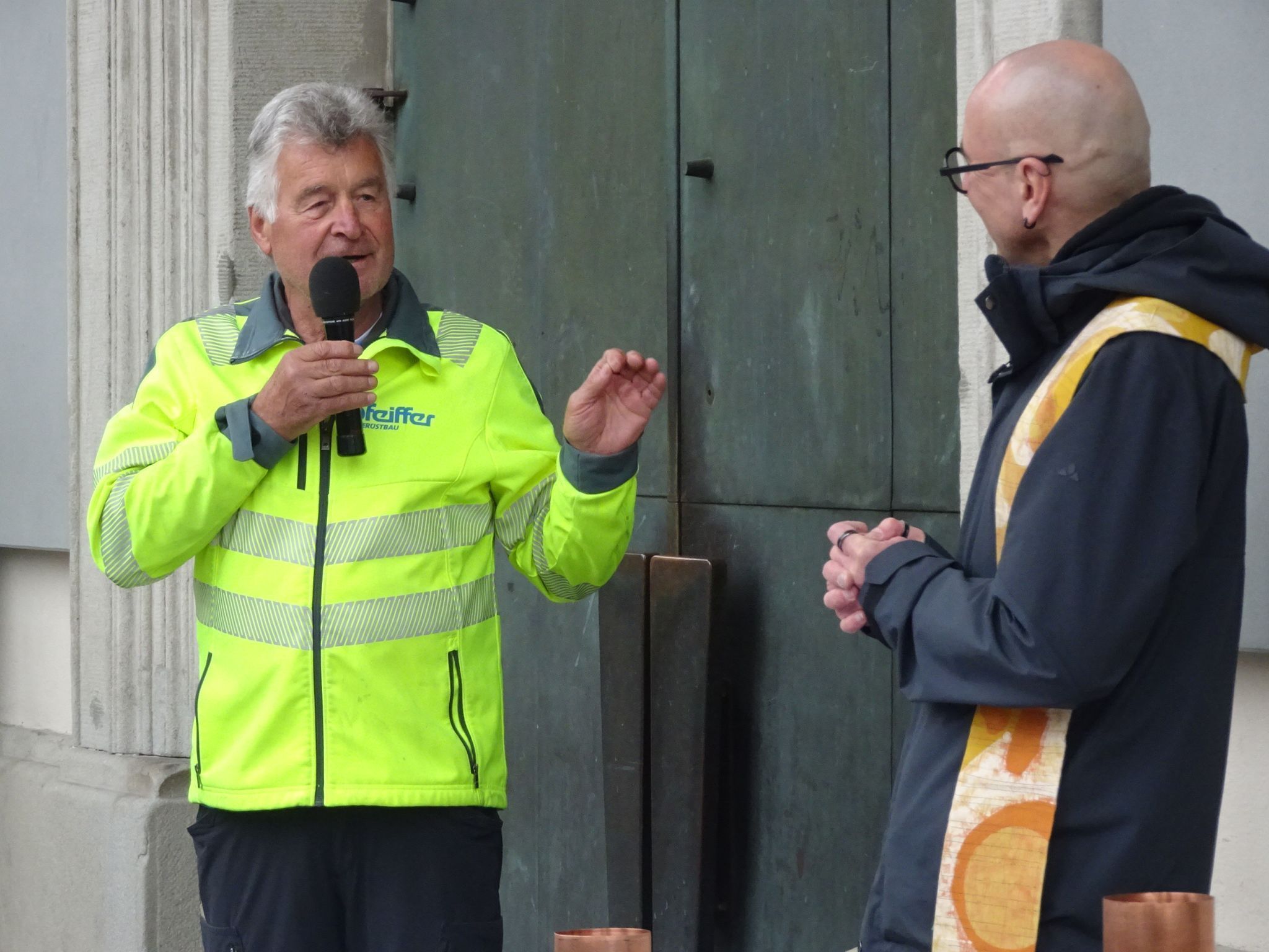 Auch Gebhard Pfeiffer von der gleichnamigen Gerüstbaufirma sprach ein paar Worte. 