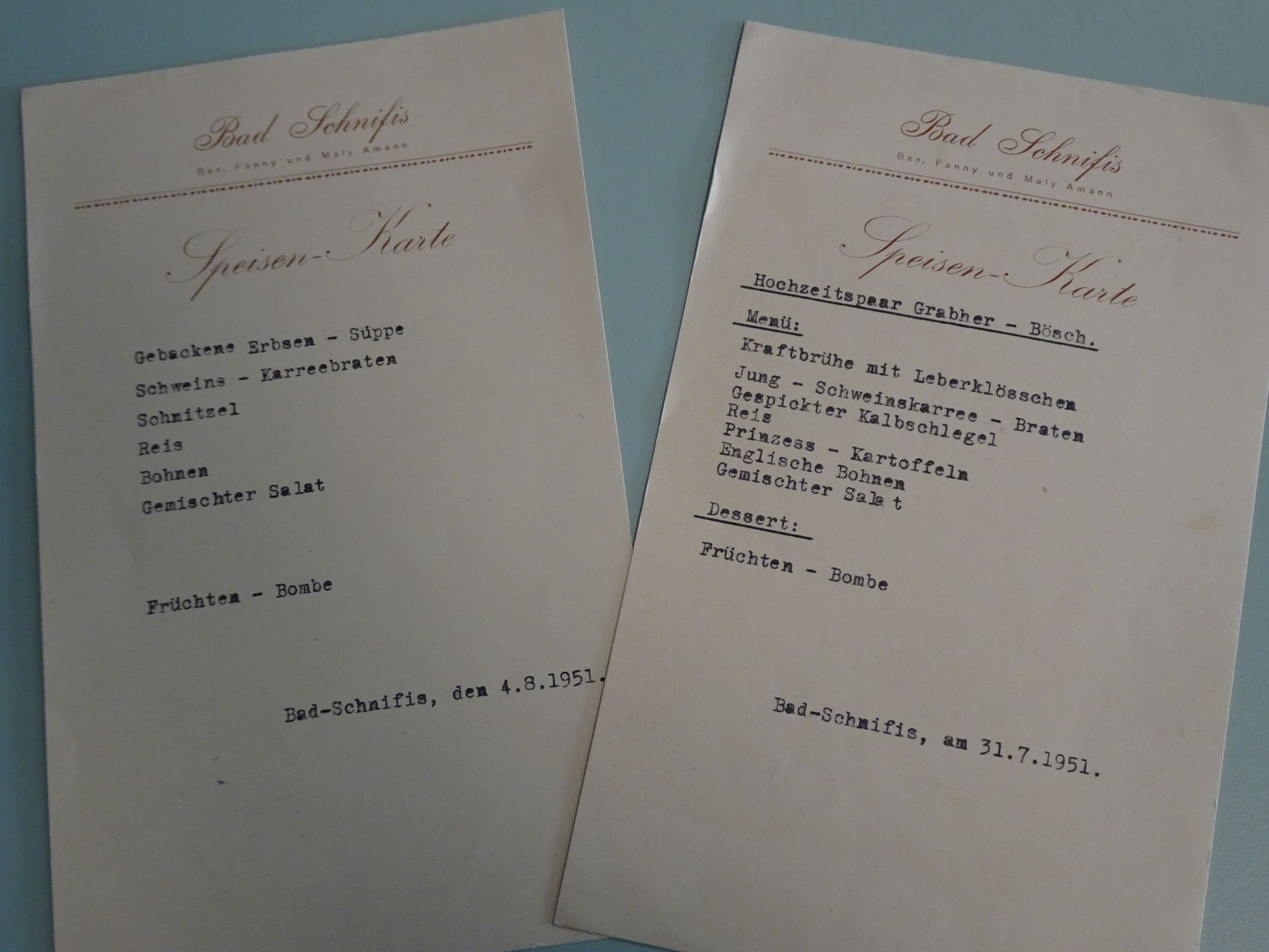 Auch originale Speisekarten aus dem Gasthaus gab es zu bestaunen. 