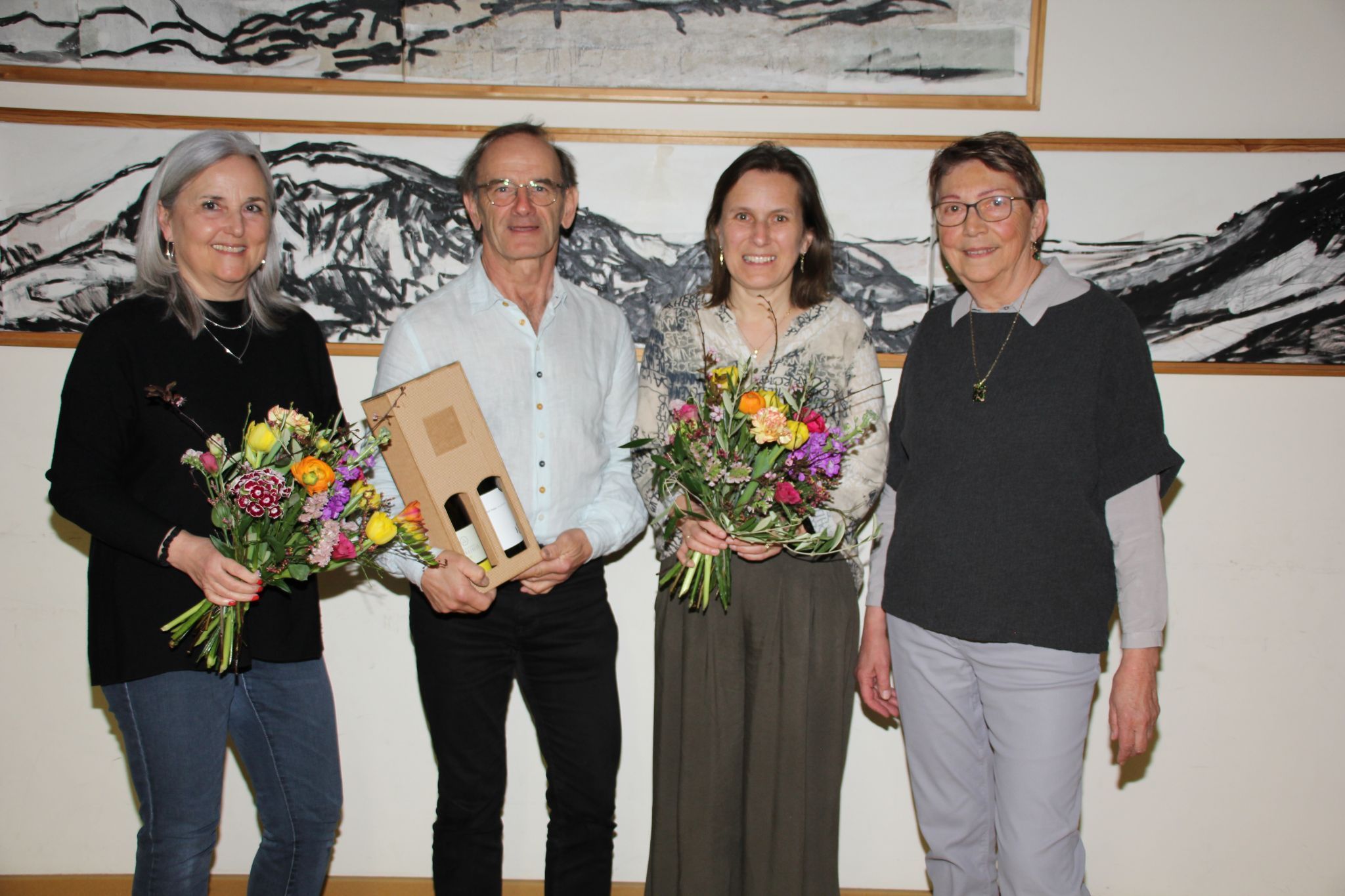Die Geehrten Gabriele Tschütscher, Karl Lampert, Sigrid Terzer mit Obfrau Uschi Österle. (c) KPV Göfis