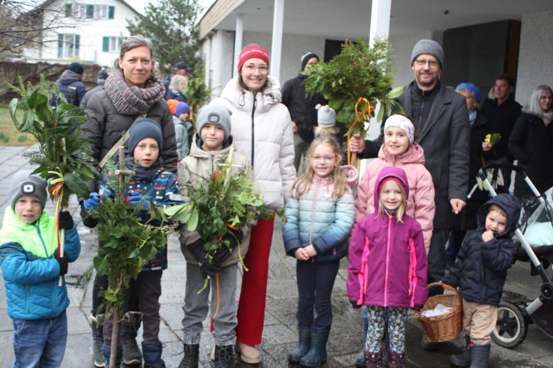 Familie Abbrederis ließ sich die Palmweihe in Rankweil nicht entgehen. 