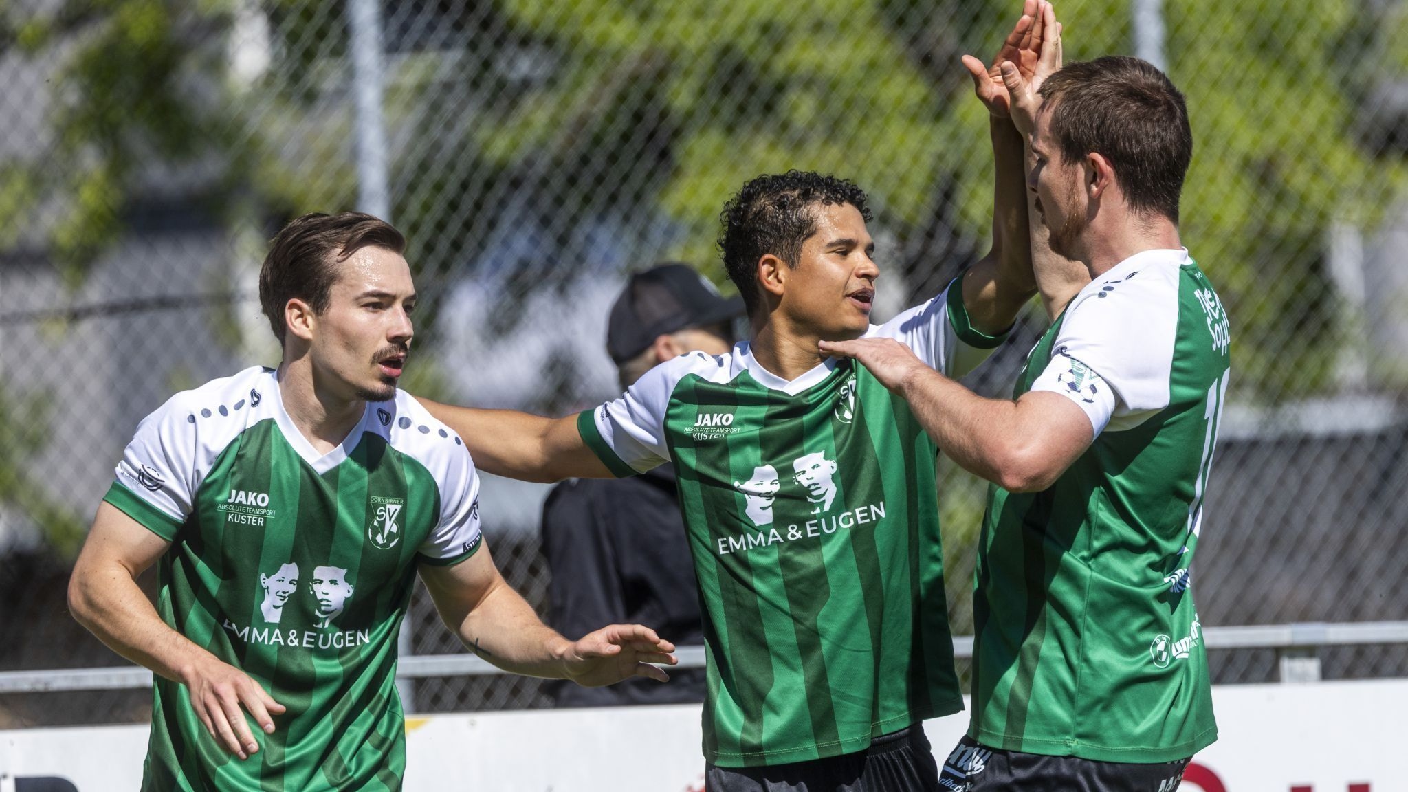 Der Dornbirner SV hofft auf das Weiterkommen im Cup: Nico Schöpf, Idiano Lima Rosa dos Santos und Christopher Nagel wollen jubeln. VN-PAULITSCH