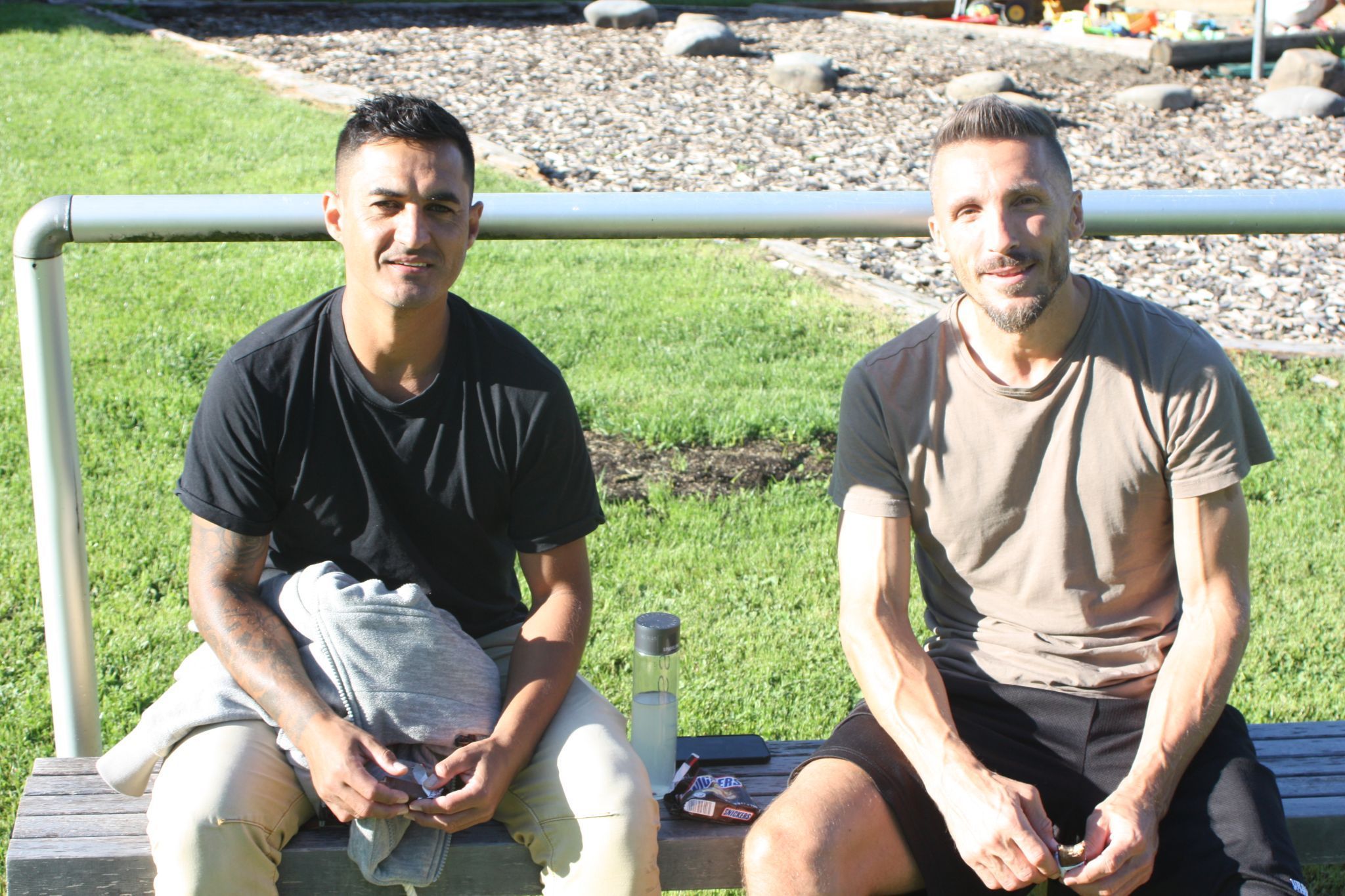 Die Exprofis sind in Langen die Aushängeschilder. Sidinei de Oliveira und Aleksandar Djordjevic. VN-TK