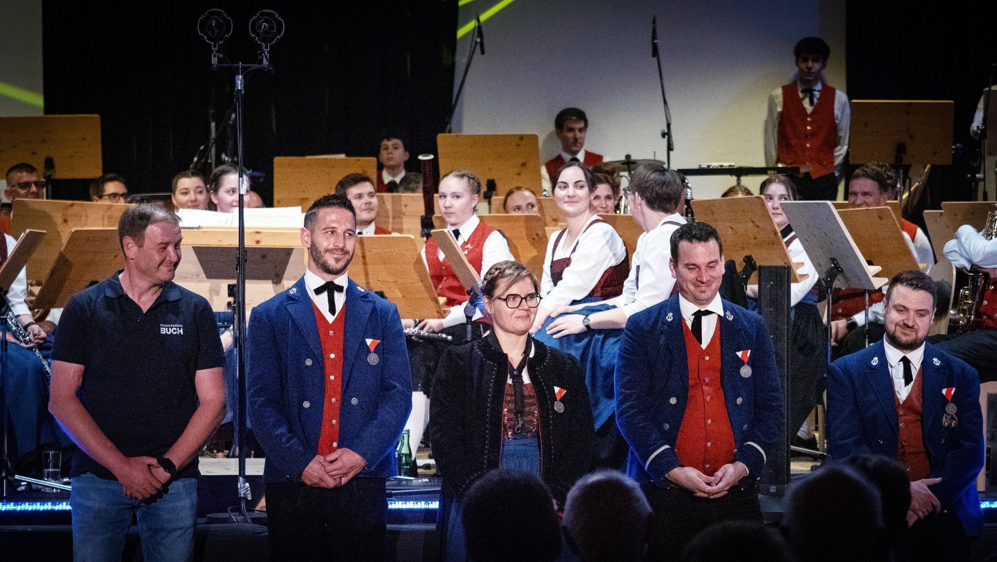 Ehrung für das Bucher Musiker-Quintett (25 Jahre).