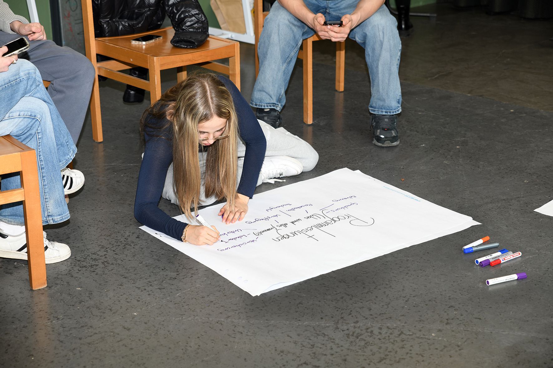 Die Jugendlichen reflektierten ihre Rolle in Schule und Gesellschaft.