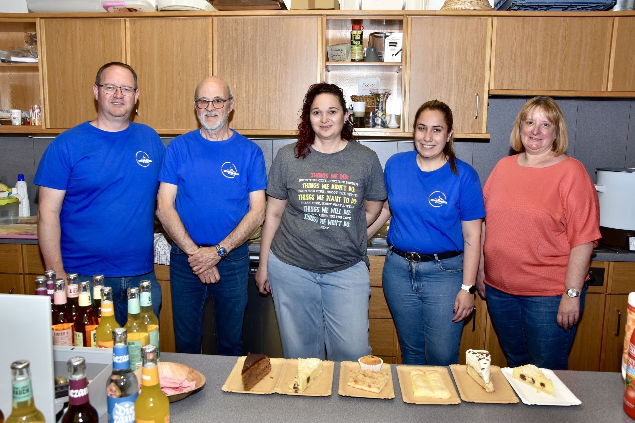 Stadtmusik-Bludenz-Mitglieder: Obmann Ralf Mahner, Gerd Muther, Manuela Konzett, Ceyda Dogan und Alexandra Fleisch