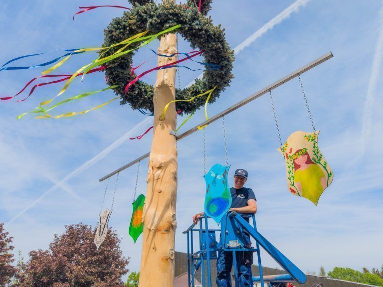 Eine Fichte, ein Dorf, ein Fest: Kraftakt für den Maibaum