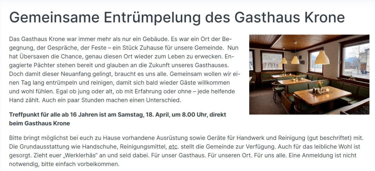 „Wir möchten wieder ein Gasthaus haben“: Der besondere Einsatz eines ganzen Dorfes