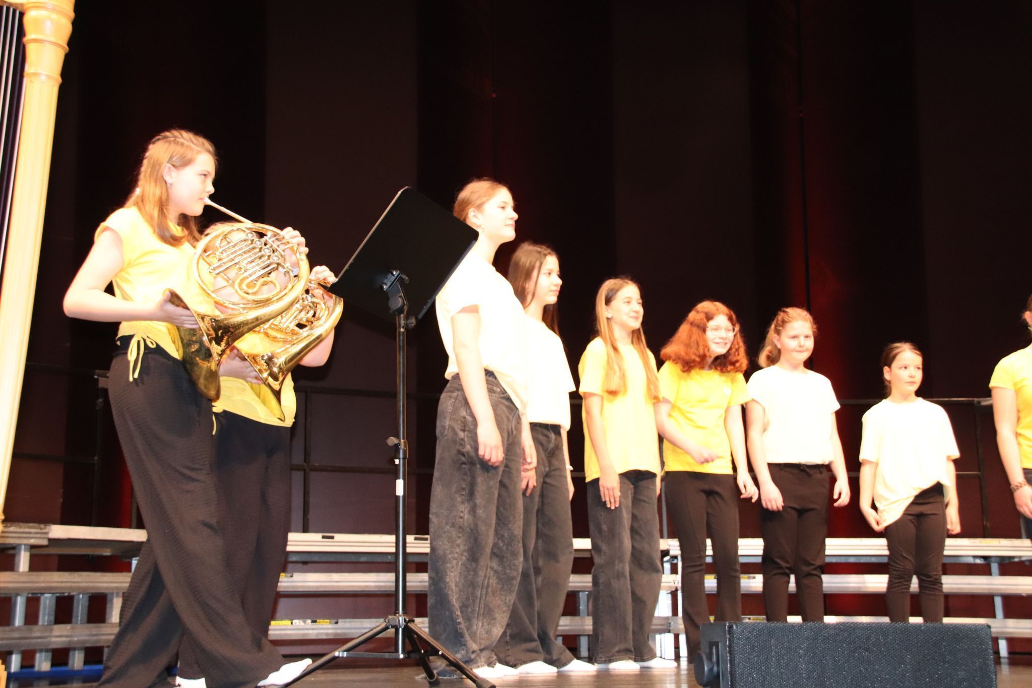 Der Auftritt beim Landesjugendsingen wurde auch mit Instrumenten untermalt.