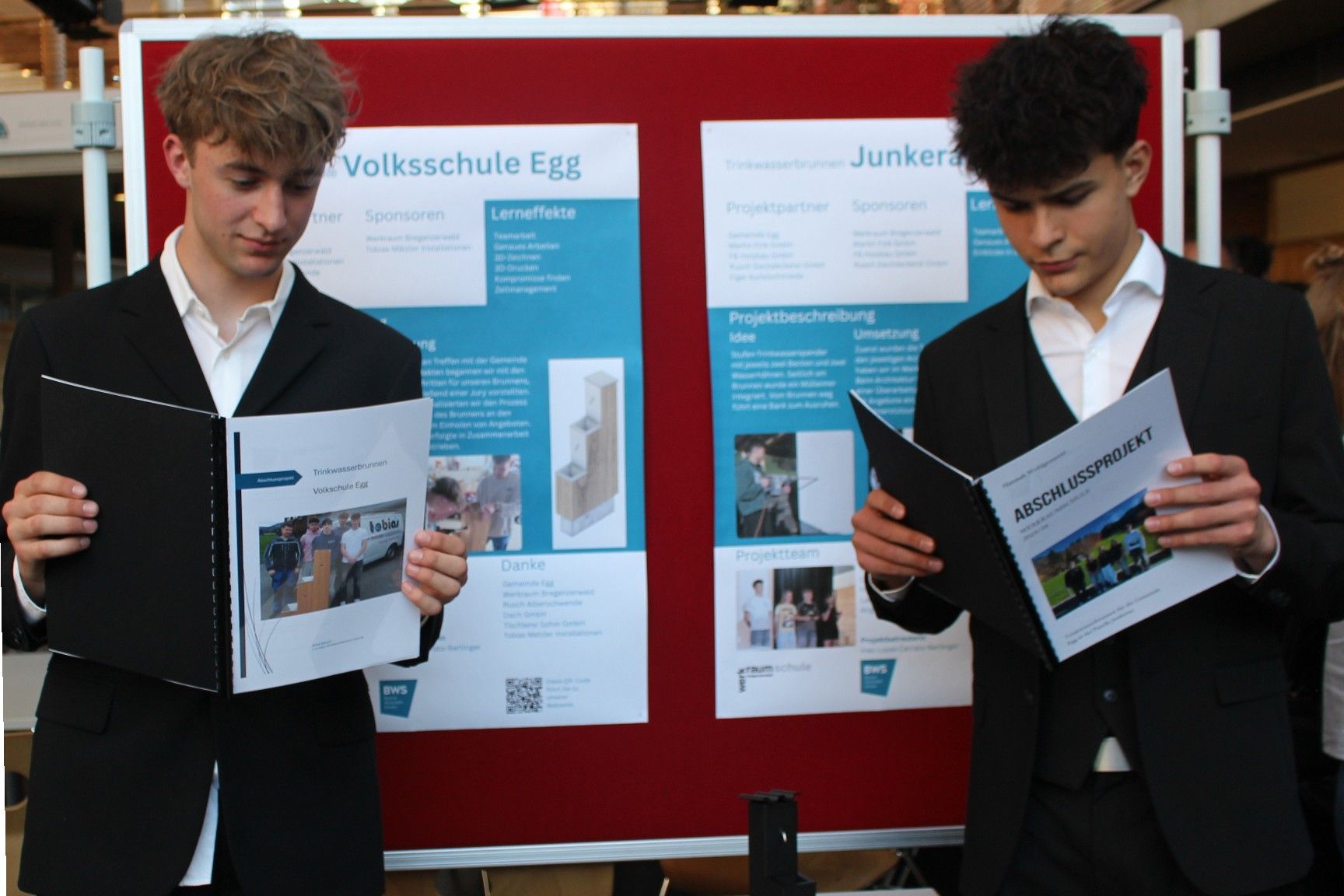 Die Projekte Egg Volksschule (Arne Bauch) und Egg Junkerau (Luca-Elias Bereuter).