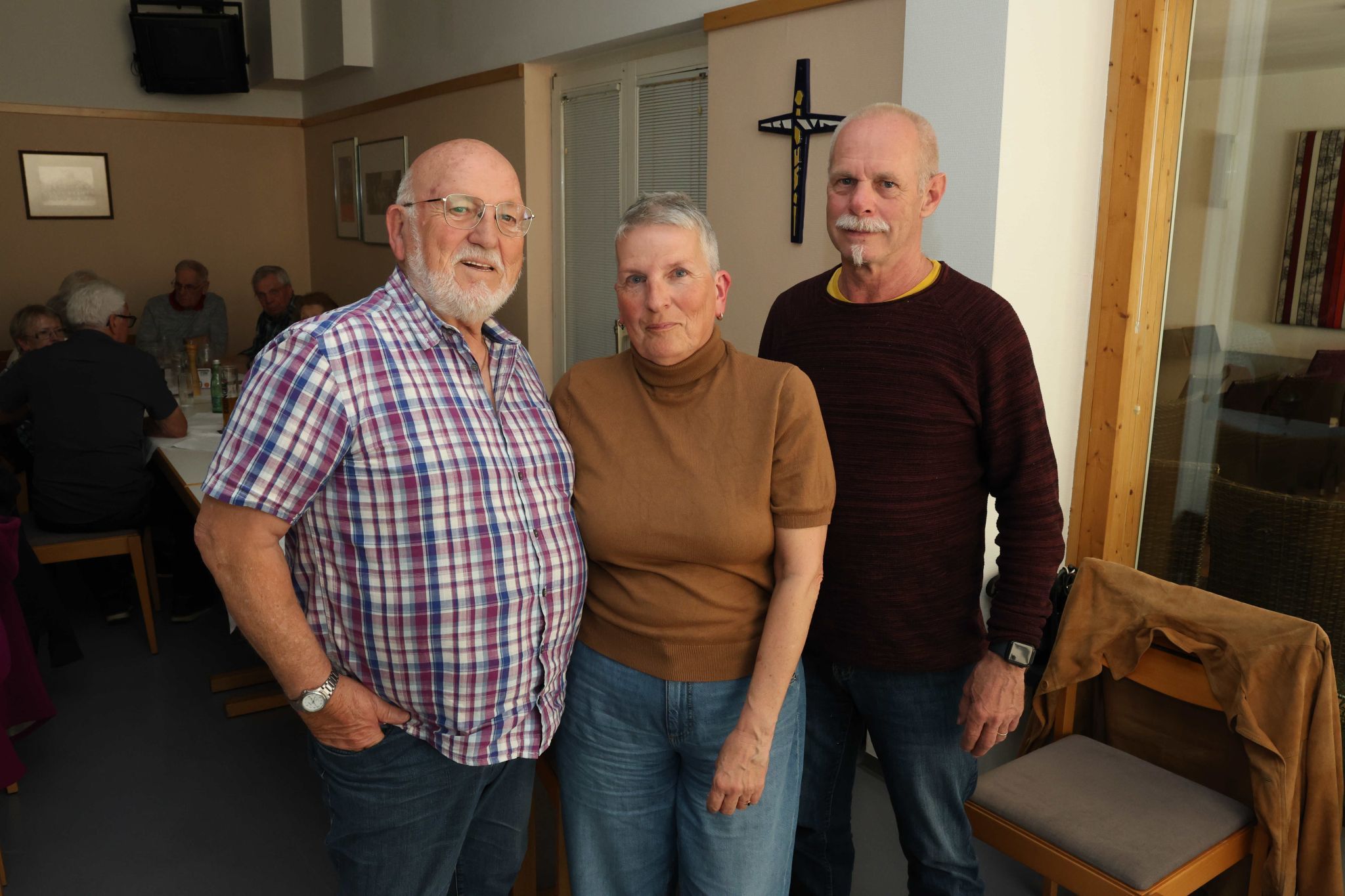 Helmut Esch, seine Nichte Beate und Josef Simmerle.