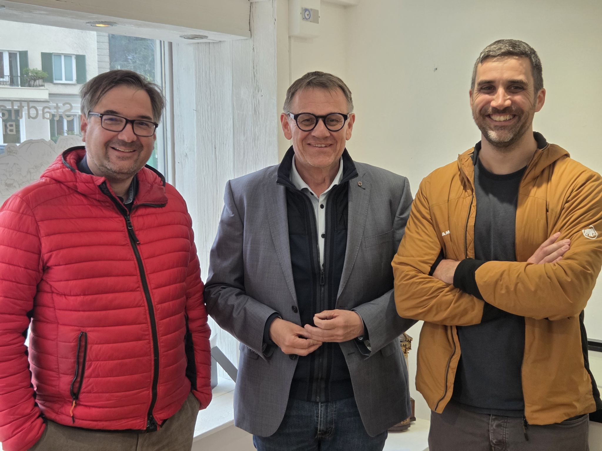 Initiatoren des Stadtlabors, Christof Thöny (l.) und Christoph Thoma (M.), mit Christoph Walser (Museen Montafon)