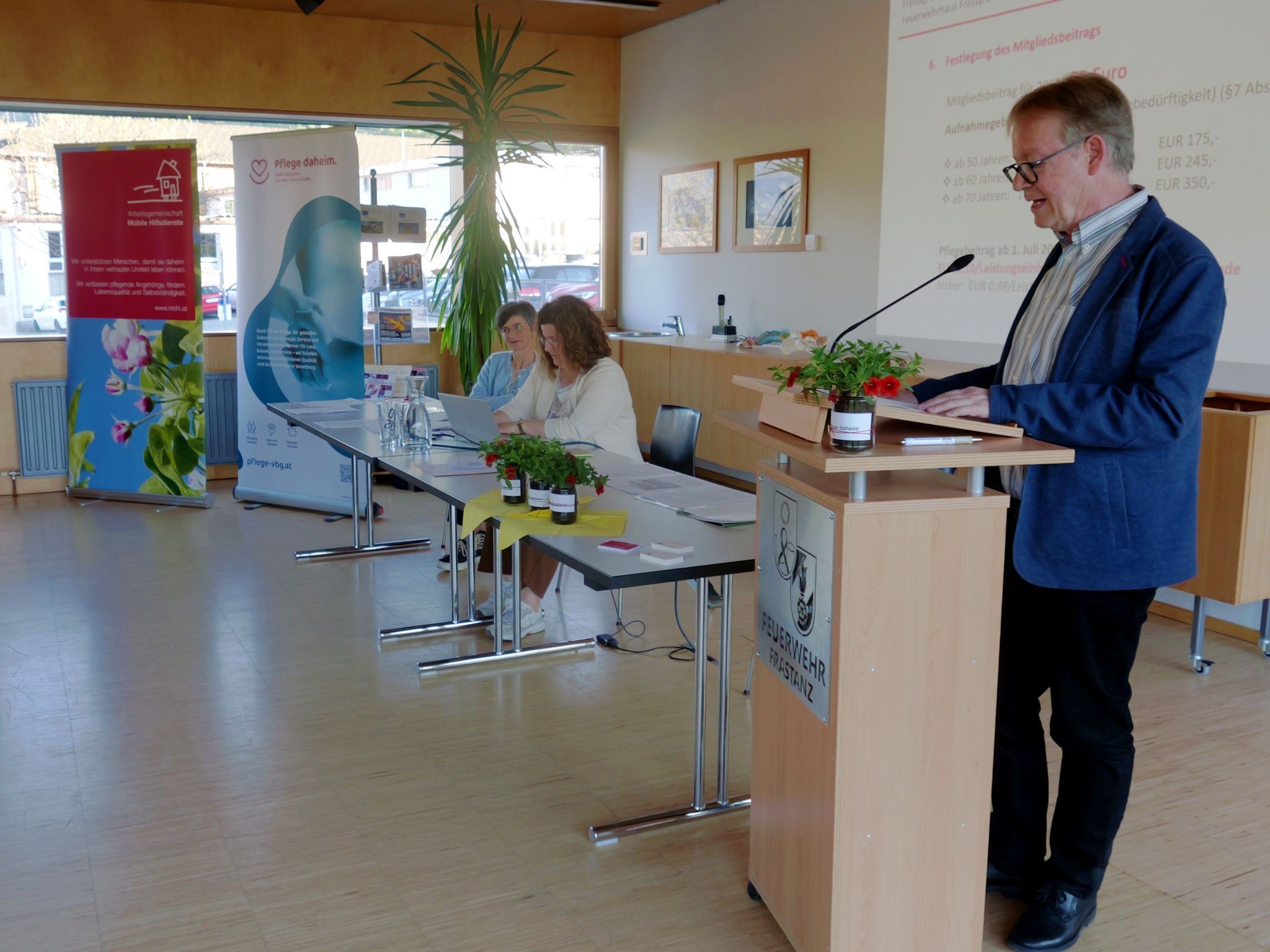 Obmann Thomas Welte begrüßte zahlreiche Mitglieder und Ehrengäste auf der Jahreshauptversammlung.