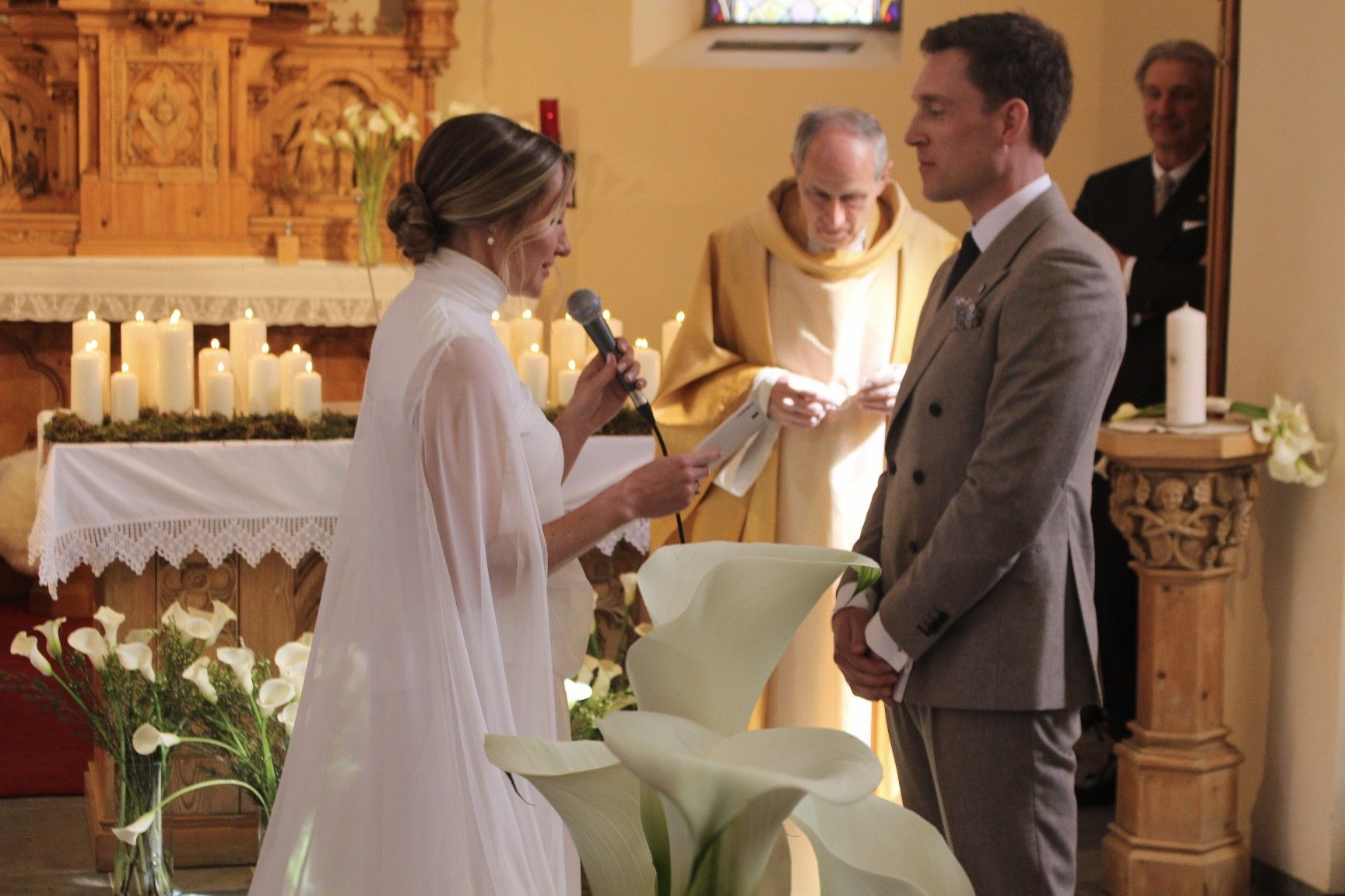 Inmitten eines Meers von weißen Calla-Blüten gaben einander Anne-Catherine und Denis Hanjoul das Jawort.   