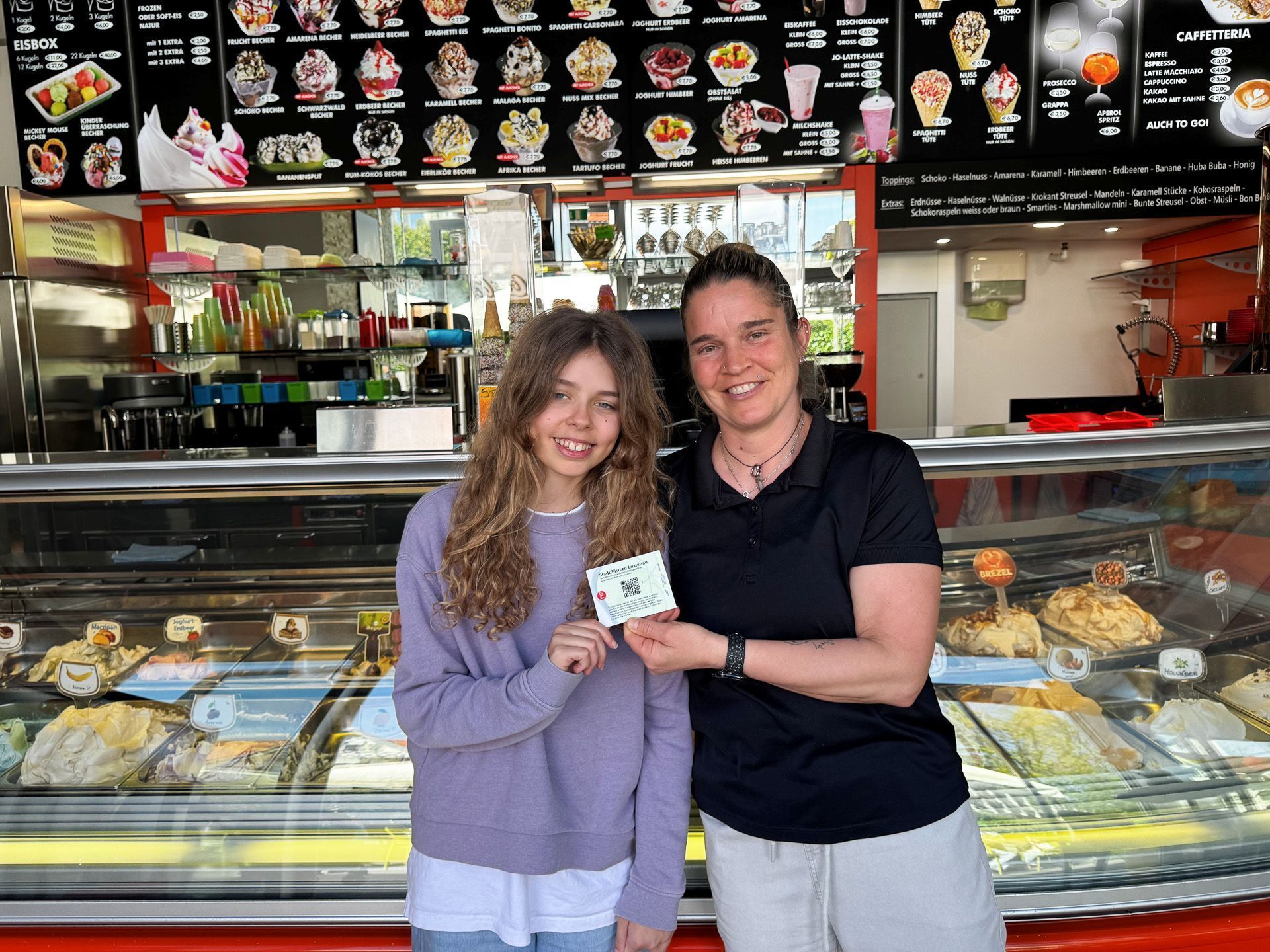 Die Eisdiele Dolomiti im Zentrum der Gemeinde durfte selbstverständlich nicht fehlen. 