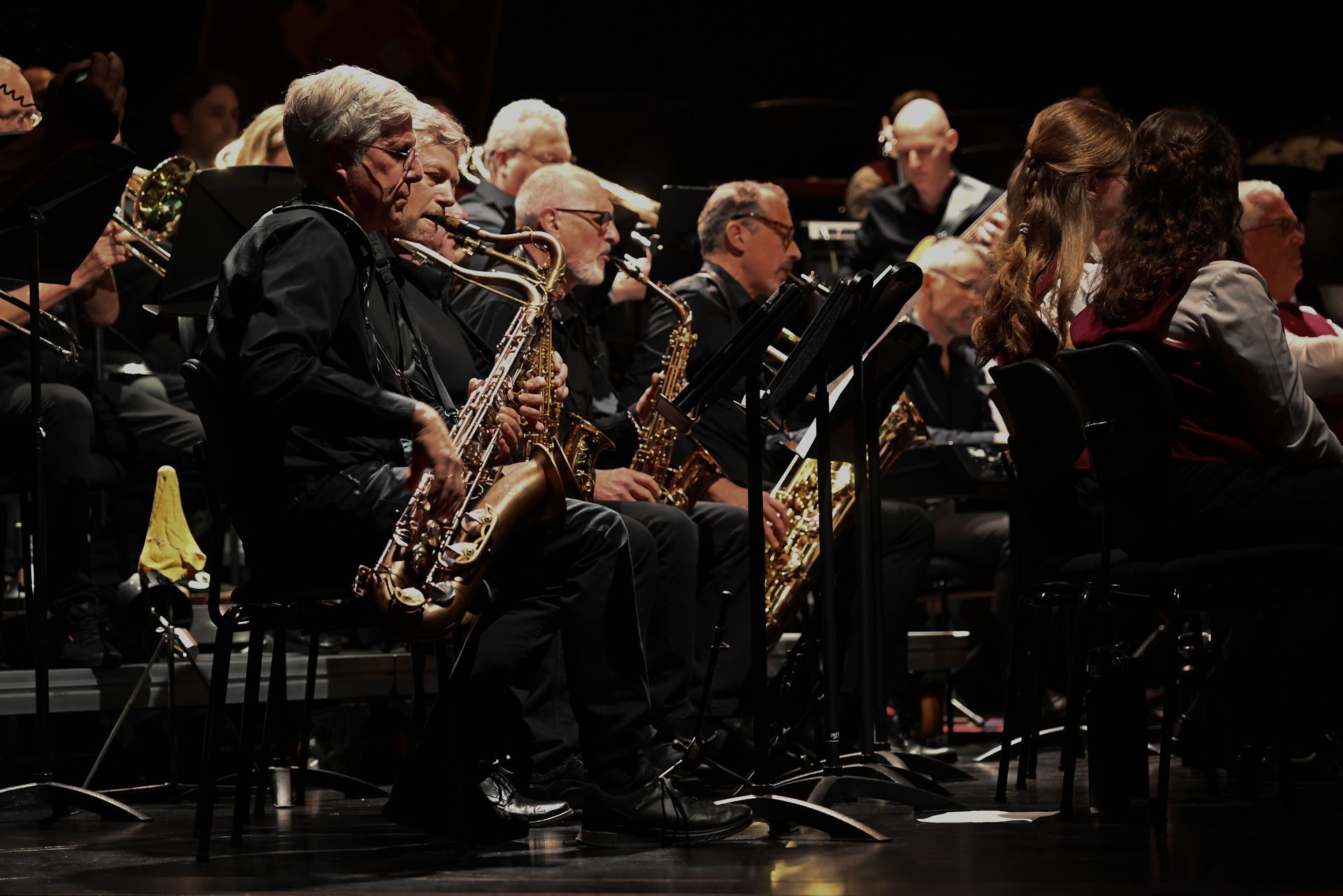 Die Big Band Swingwerk präsentierte zwei Stücke, ehe sie mit dem Musikverein Concordia gemeinsam das Stück 