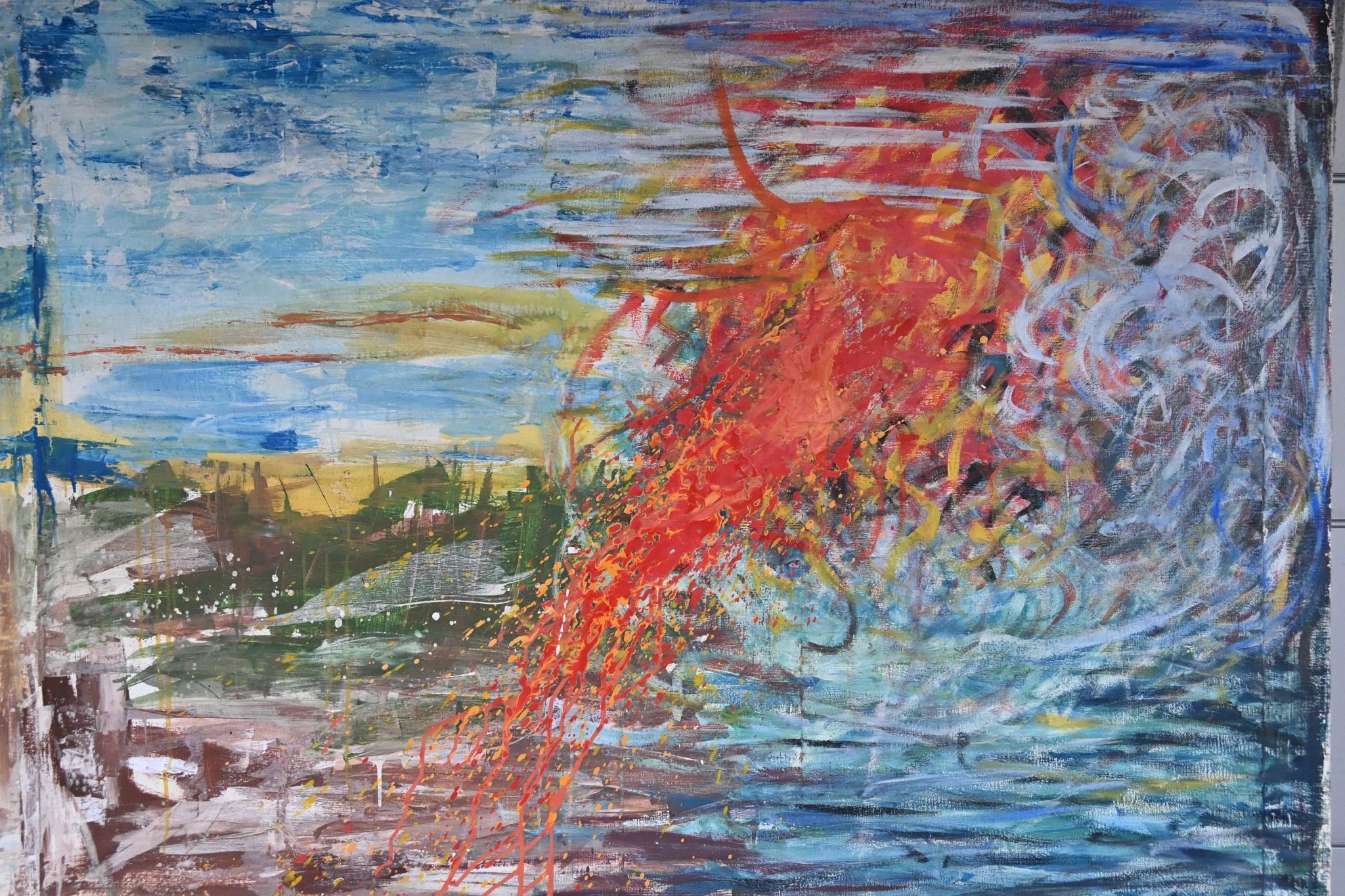 Die Besucher wurden schon beim Eingang mit einem Gemälde 