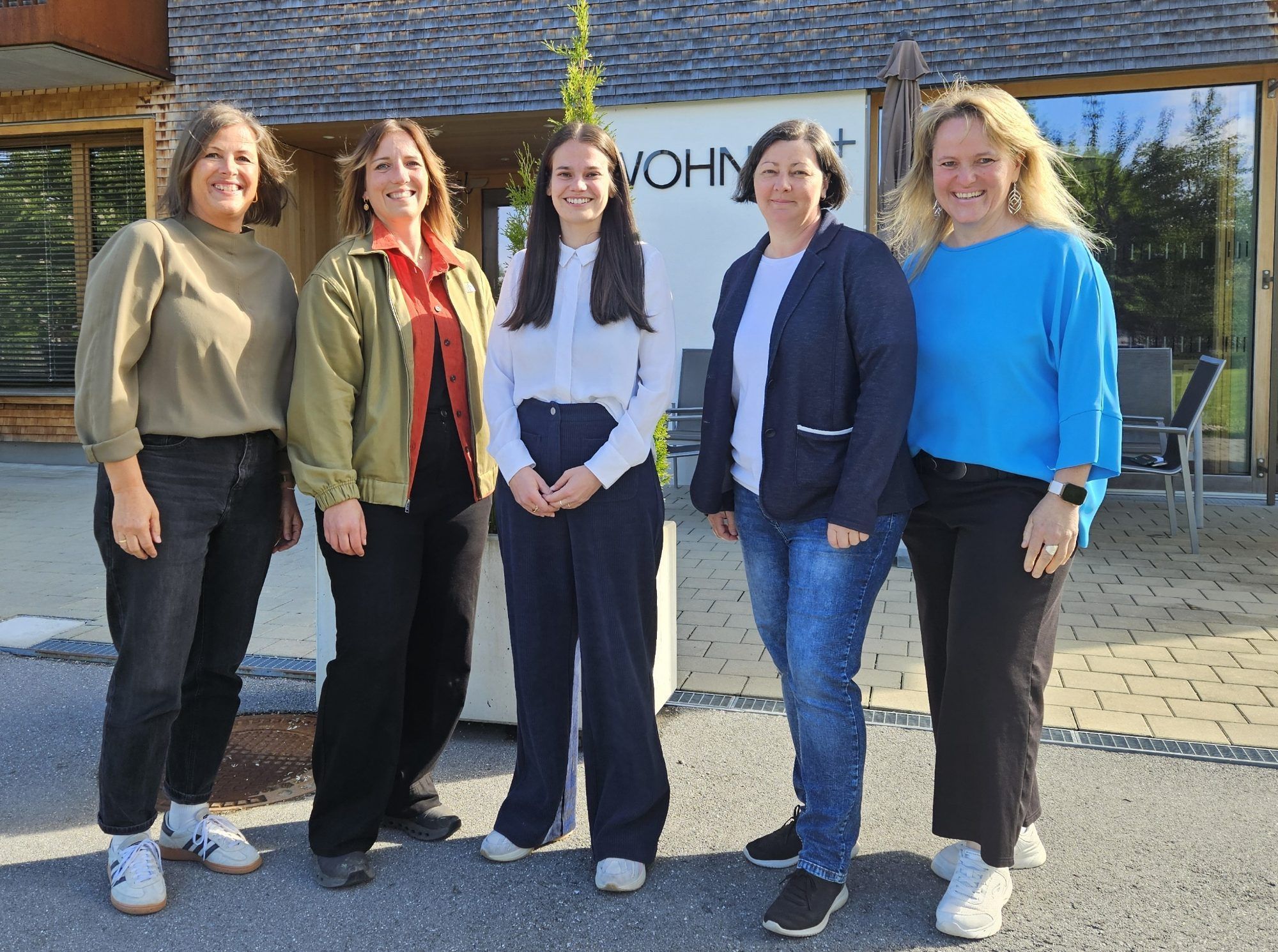 Sozialsprengel-Leitungsteam: Margit Vögel, Renate Eugster, GF Laura Bereuter, Julia Wohlgenannt und Renate Tomas.
