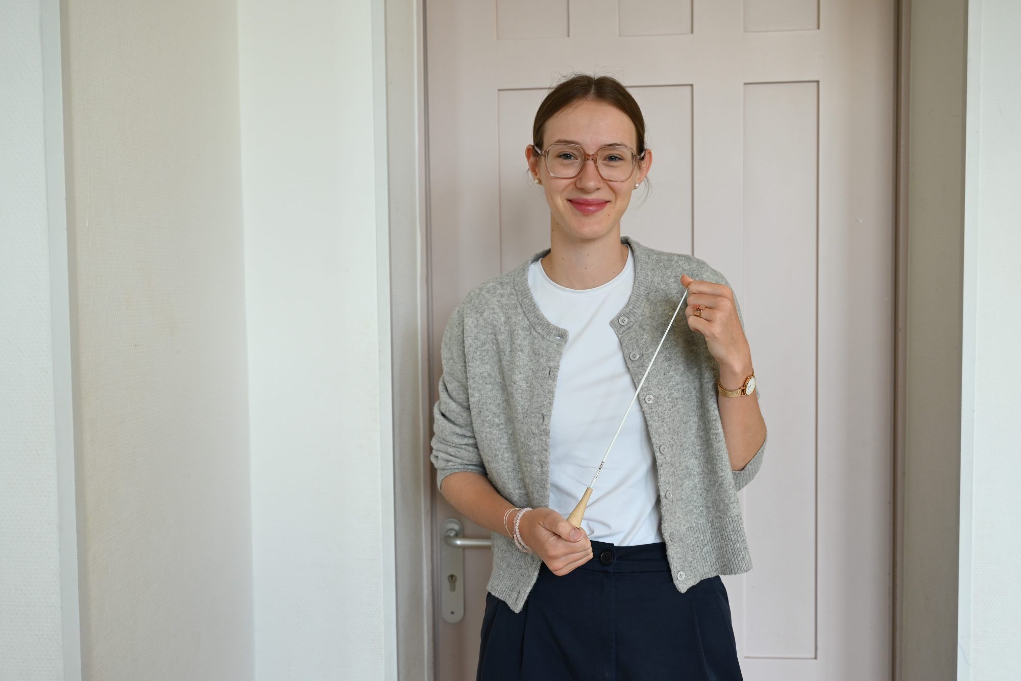Christina Hildebrand aus Gaißau lernt an der Rheintalischen Musikschule das Dirigieren.