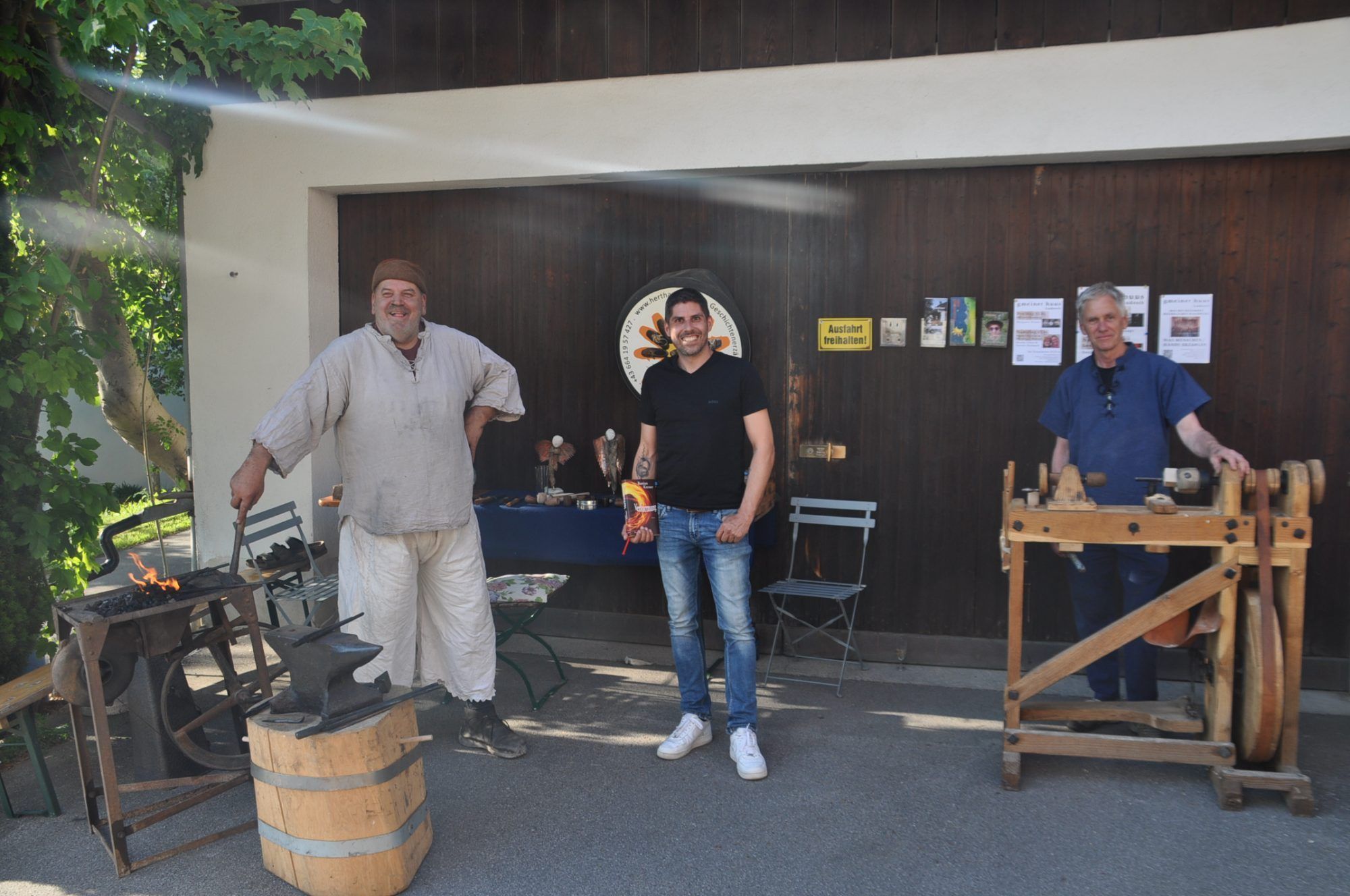 Schmied Ulf von Eichberg(Franz Kuster), Bastian Kresser und den Drechsler Karl-Heinz Herschmann