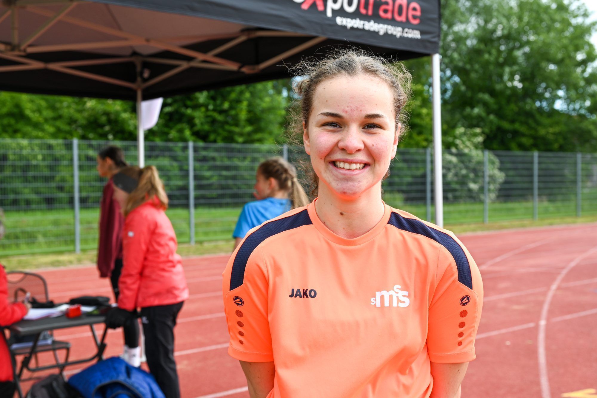 Klara von der Sportmittelschule Satteins freute sich über den gelungenen Sprung.